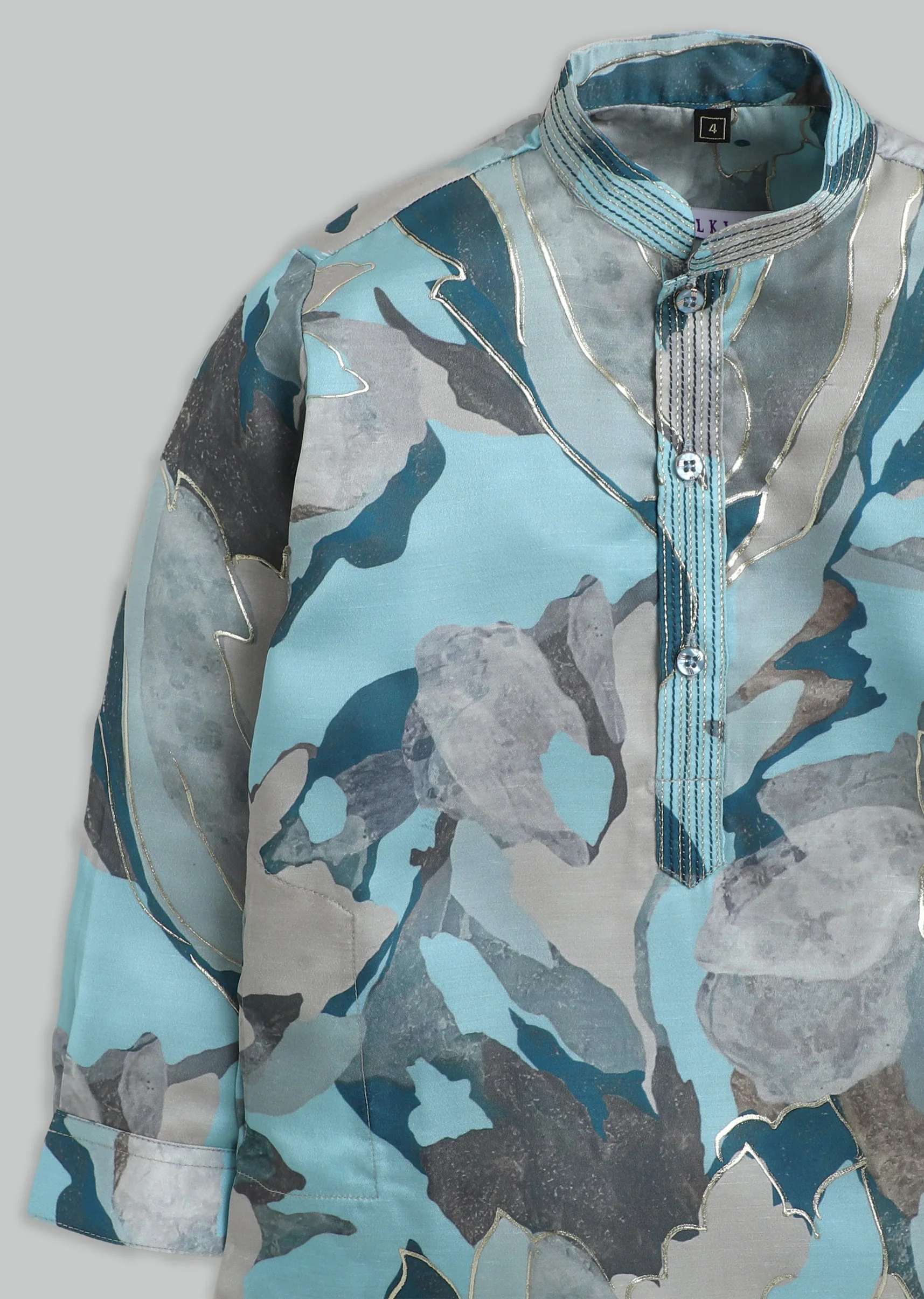 Multi Abstract Kurta Set For Boys - Image 5