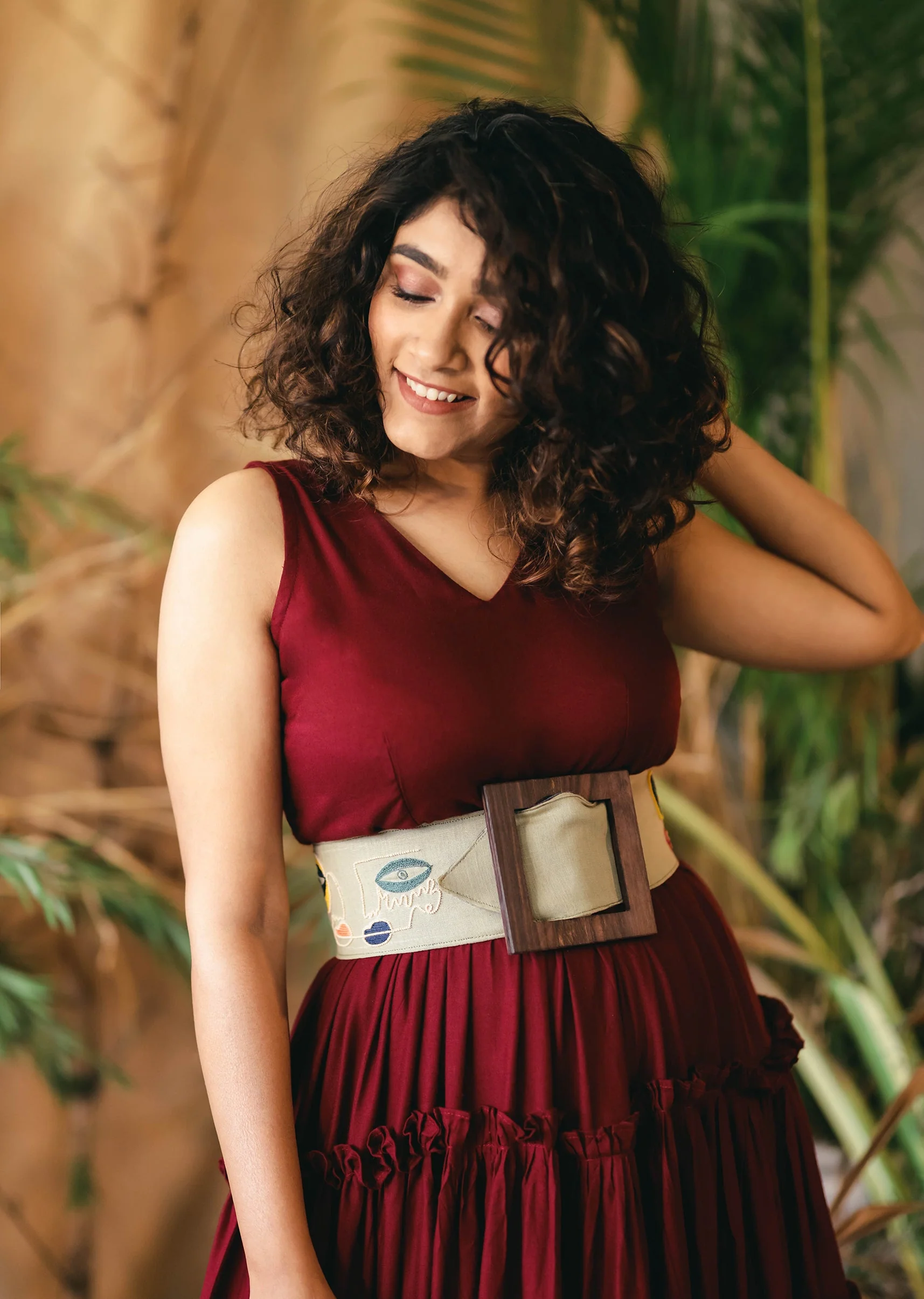 Multi Color Embroidered Waist Belt