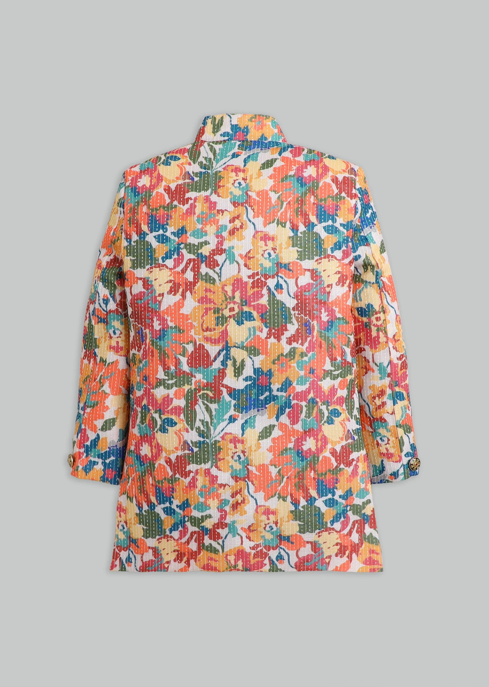Multi Colour Floral Kurta Set For Boys - Image 3