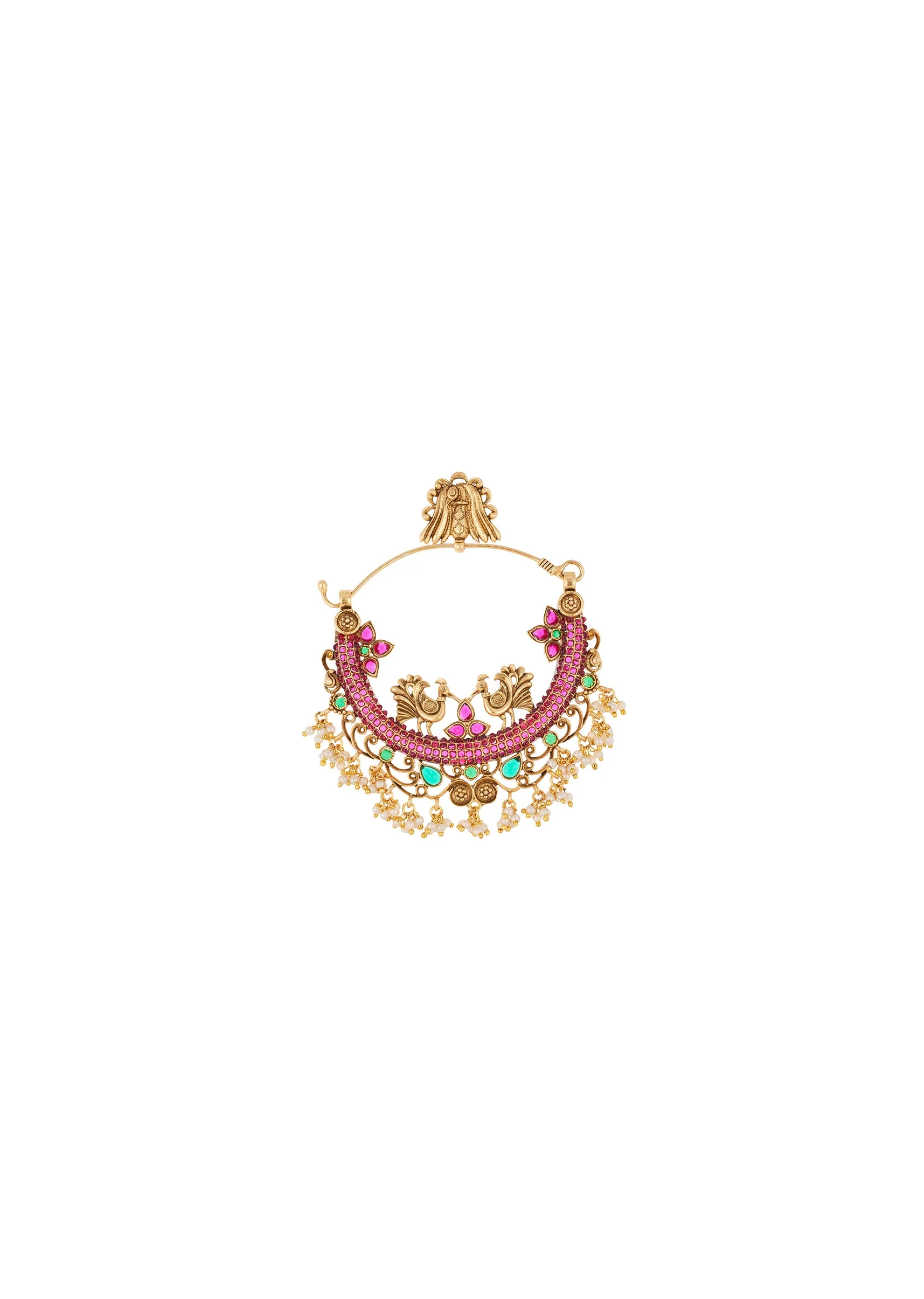 Multi Coloured Gold Necklace for Festive Wear - Image 3