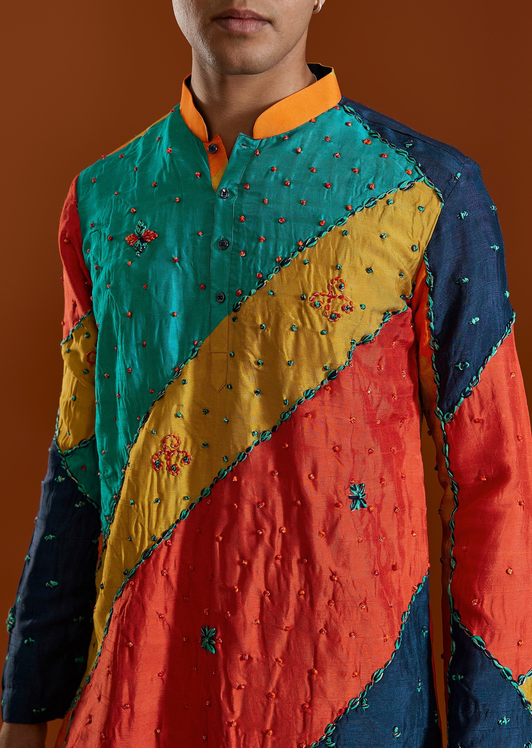 Multi Embroidered Viscose Kurta Set - Image 2
