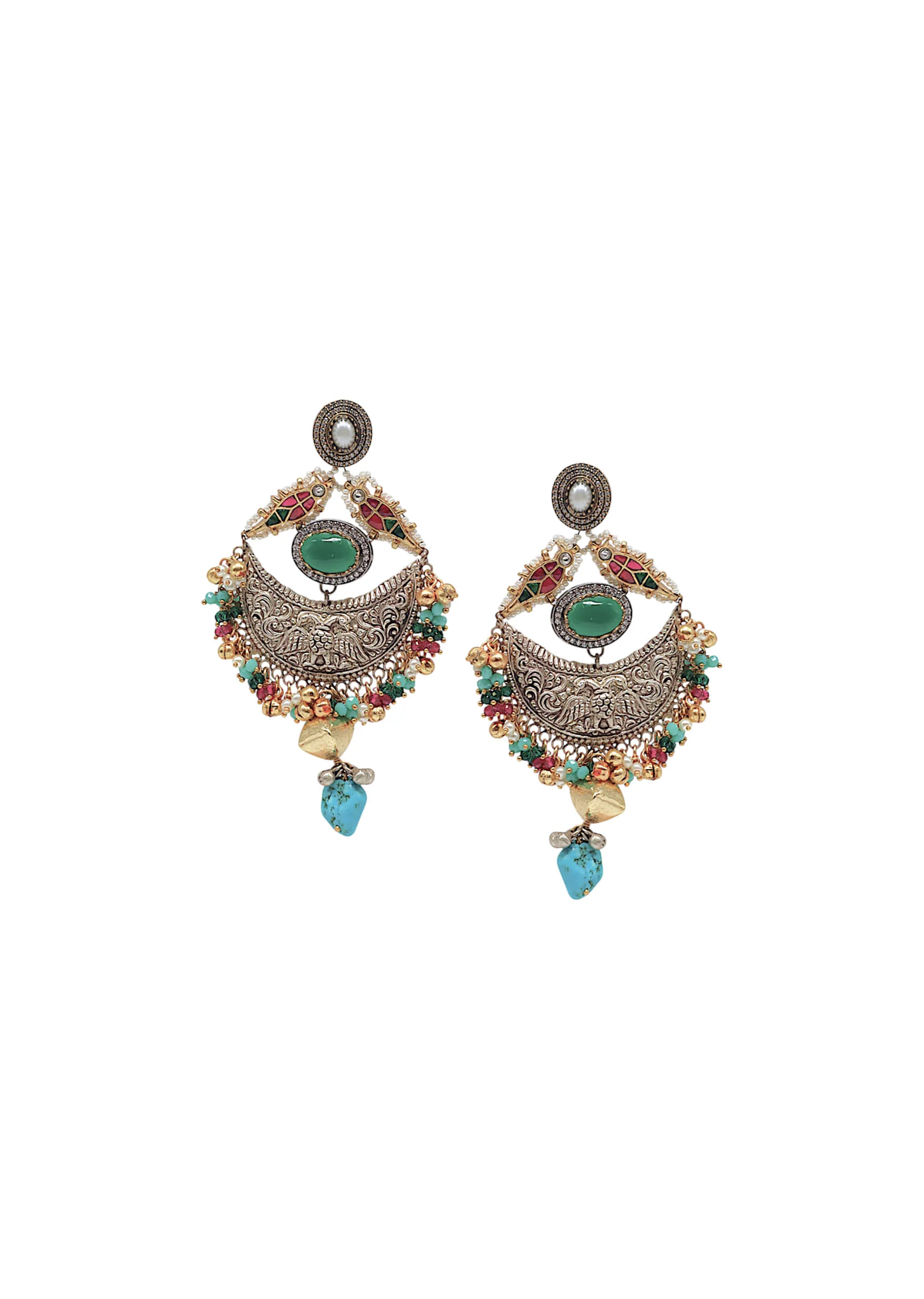 Multi Fusion Chandbali Danglers - Image 2