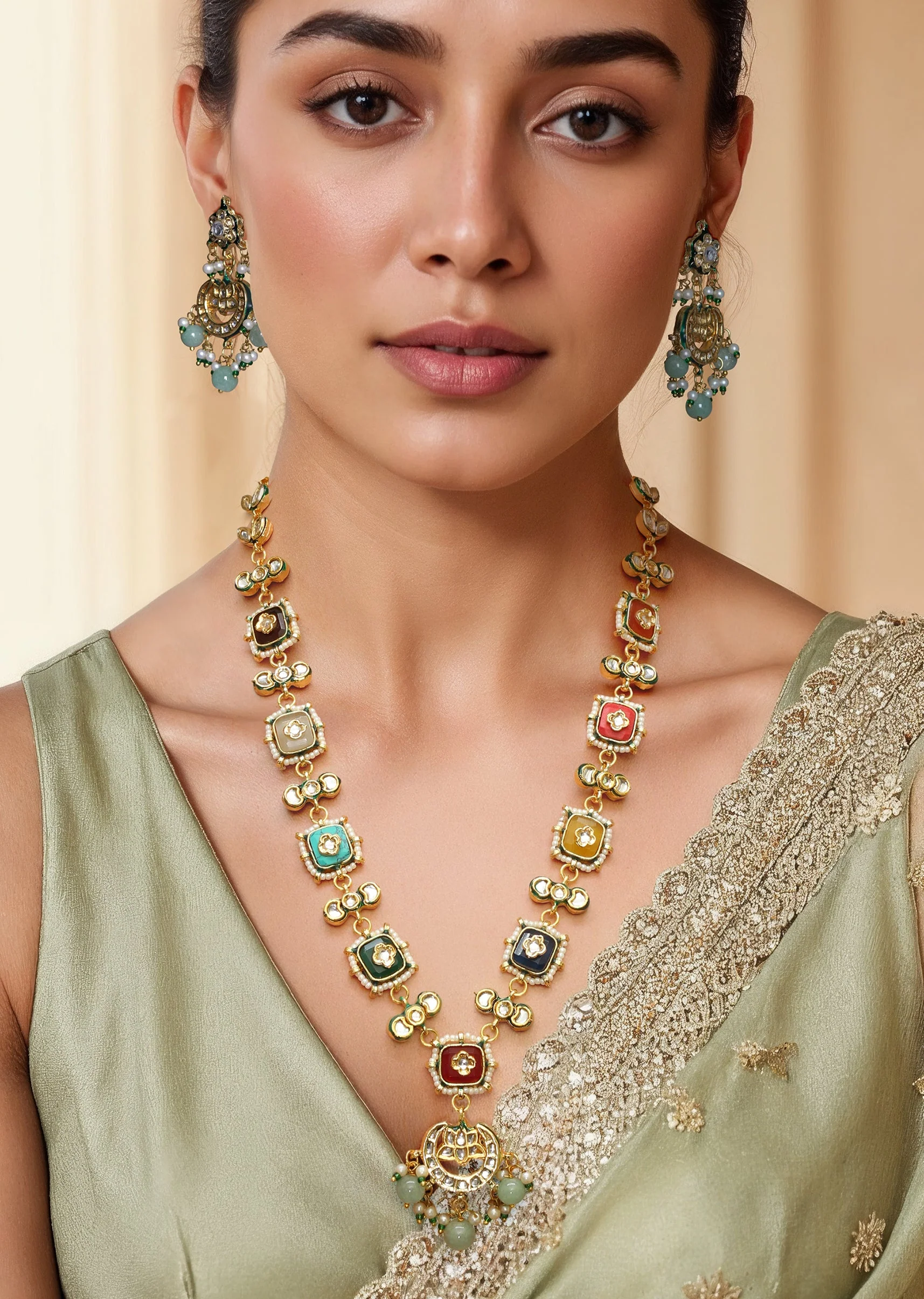 Multi Fusion Pendant Necklace and Earring Set