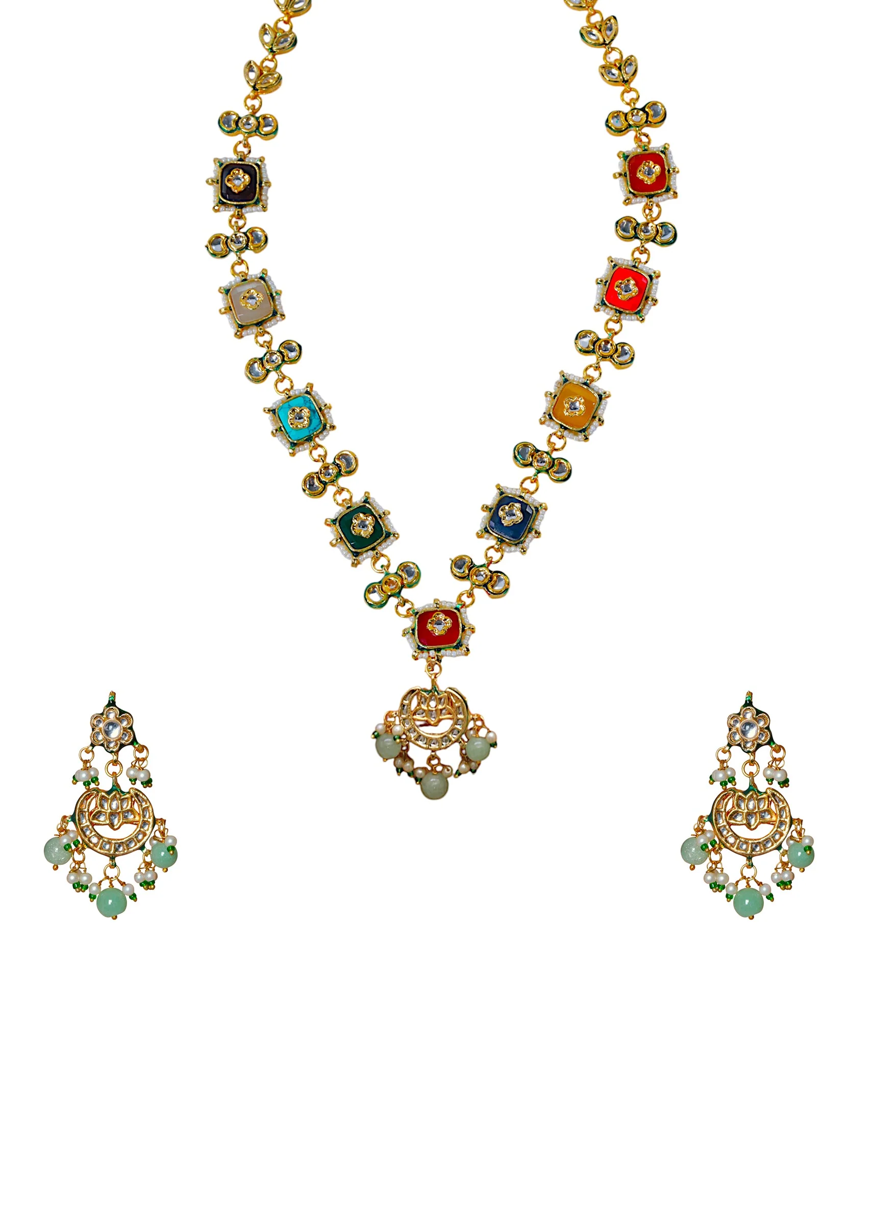 Multi Fusion Pendant Necklace and Earring Set - Image 2