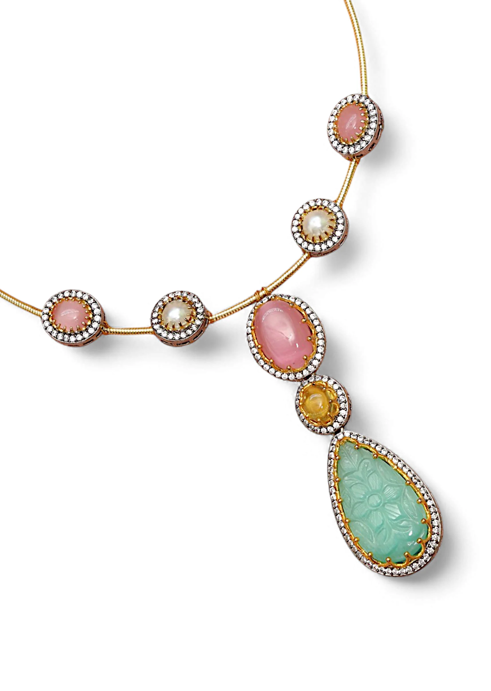 Multi Fusion Teardrop Pendant Necklace - Image 2