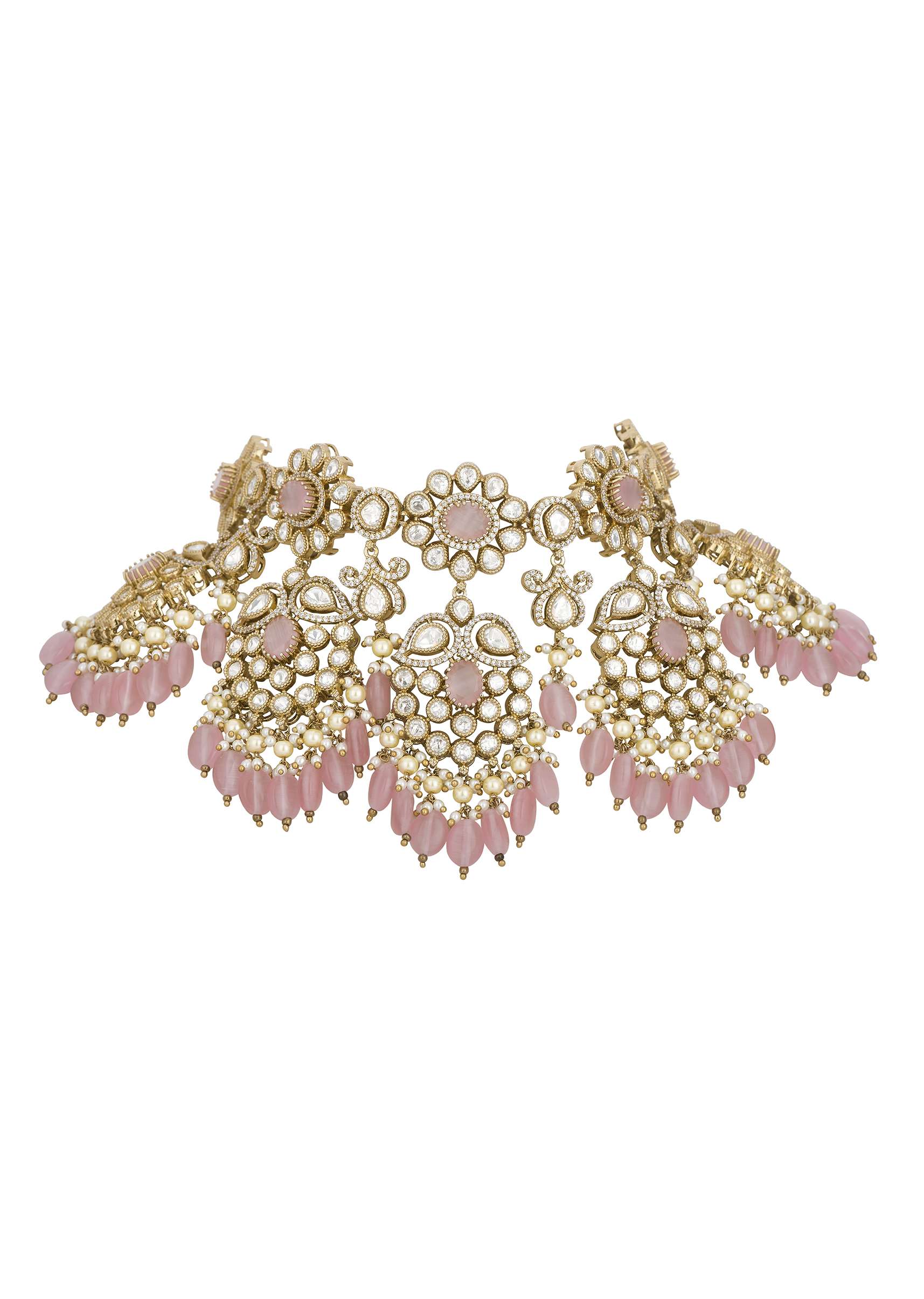 Multi Kundan Bridal Choker Pendant Set - Image 6