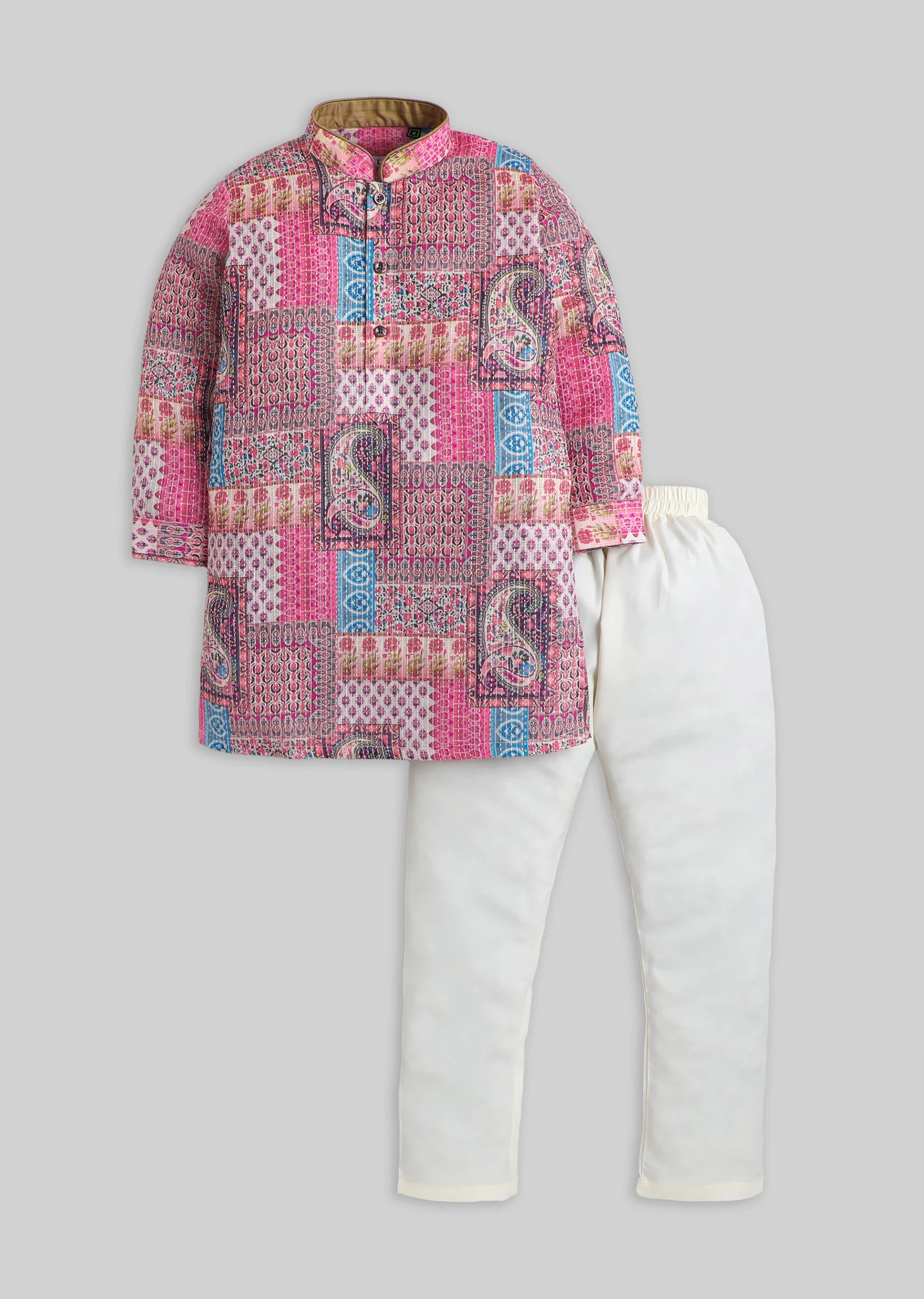 Multi Printed Kurta Set For Boys