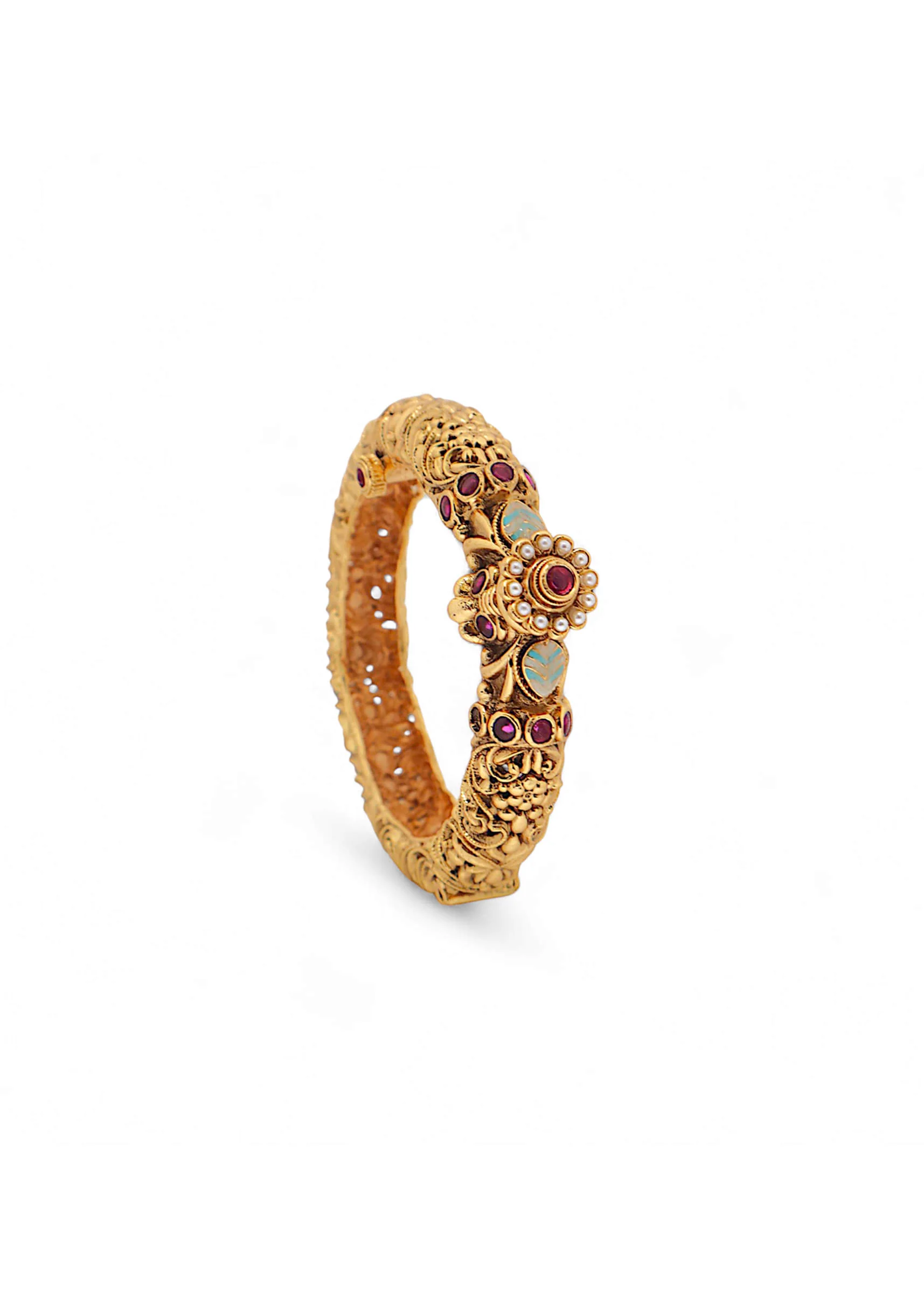 Multi Rajwadi Kundan Bangle - Image 2