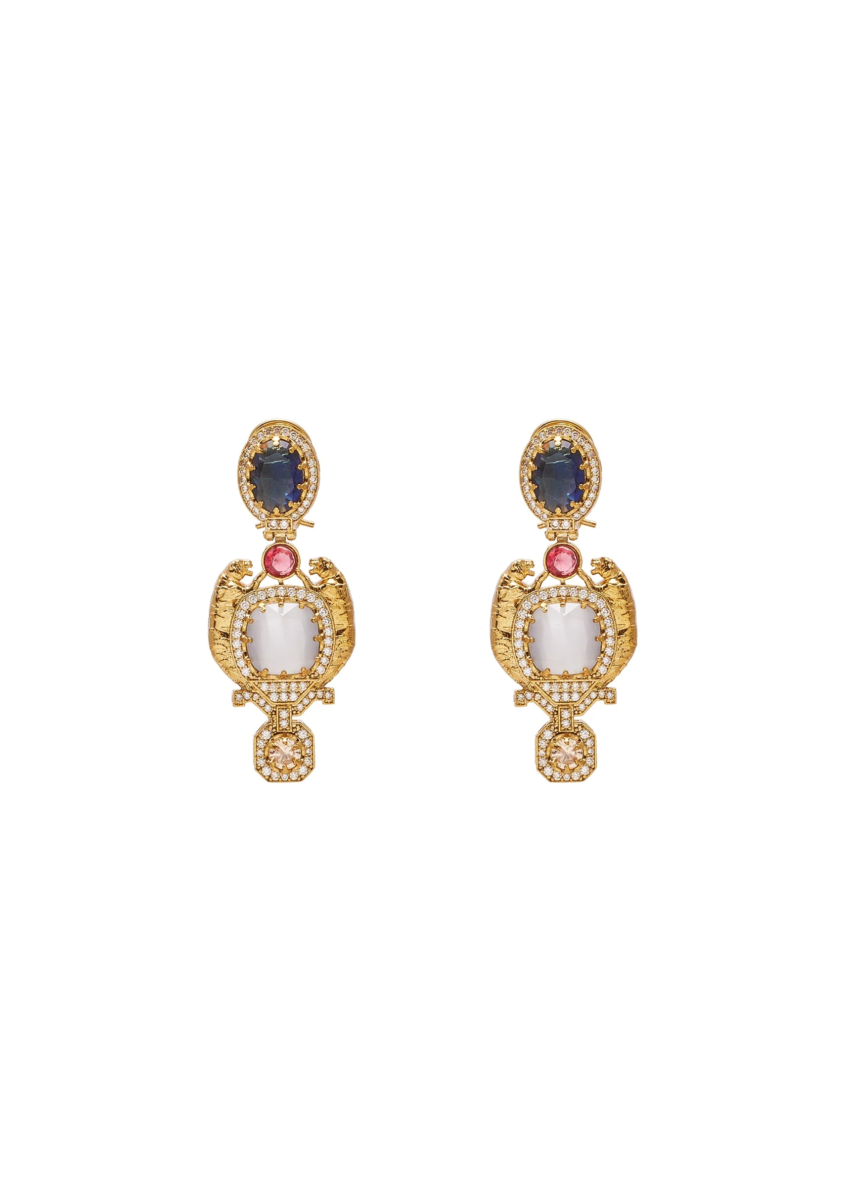 Multi Stone Embellished Necklace Set - Image 4