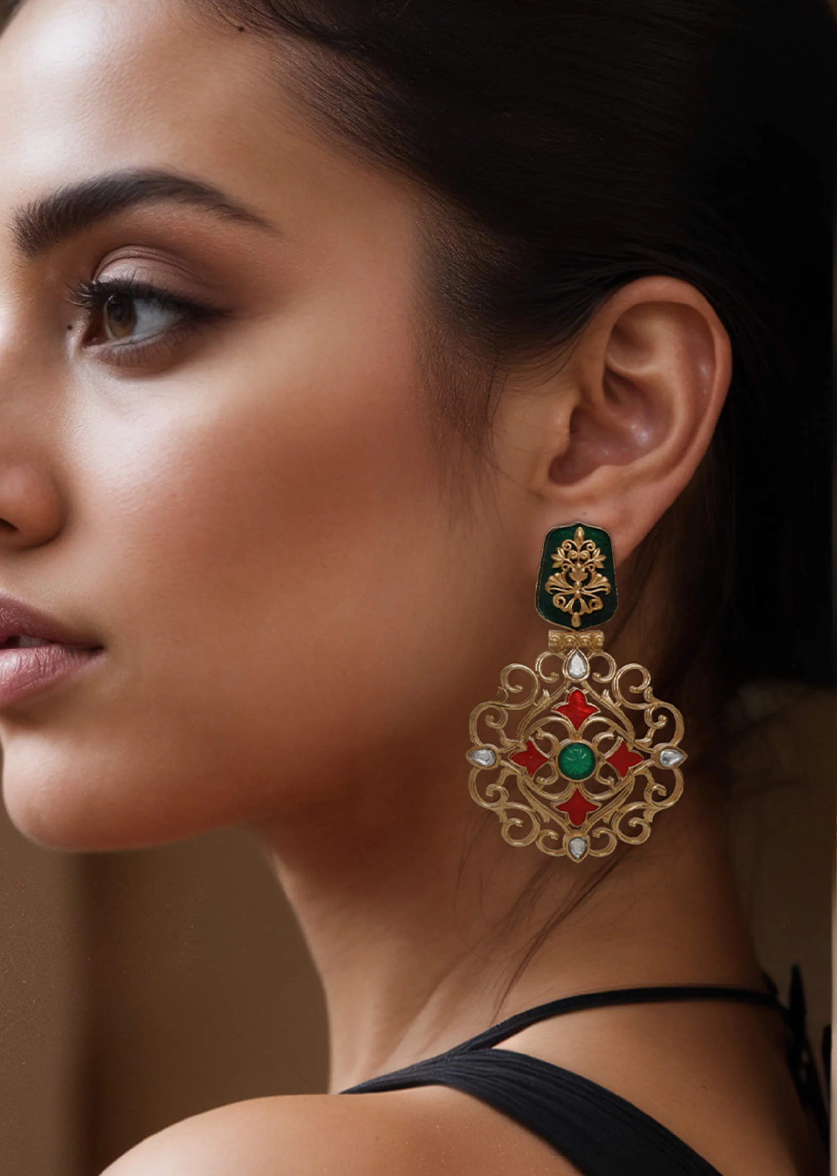 Multi Temple Cutwork Danglers