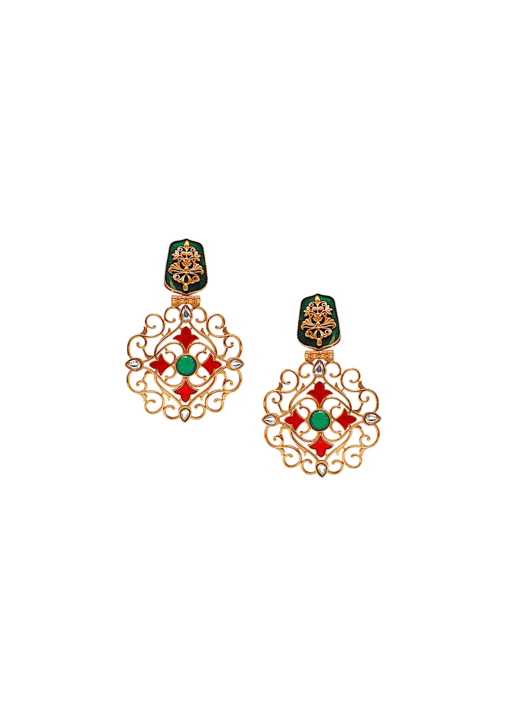 Multi Temple Cutwork Danglers - Image 2