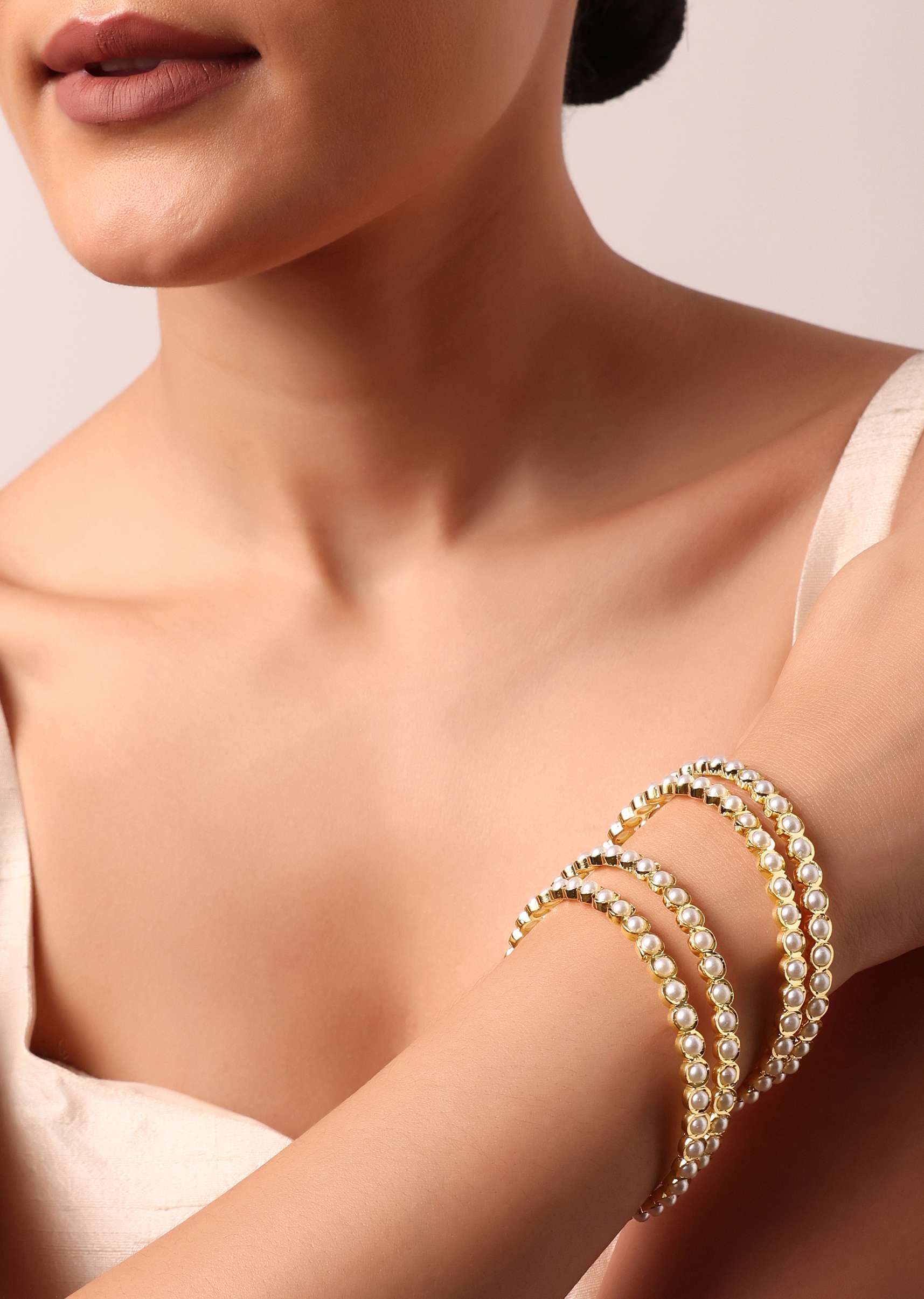 Multi Tone Bangle With Kundan Set of 4