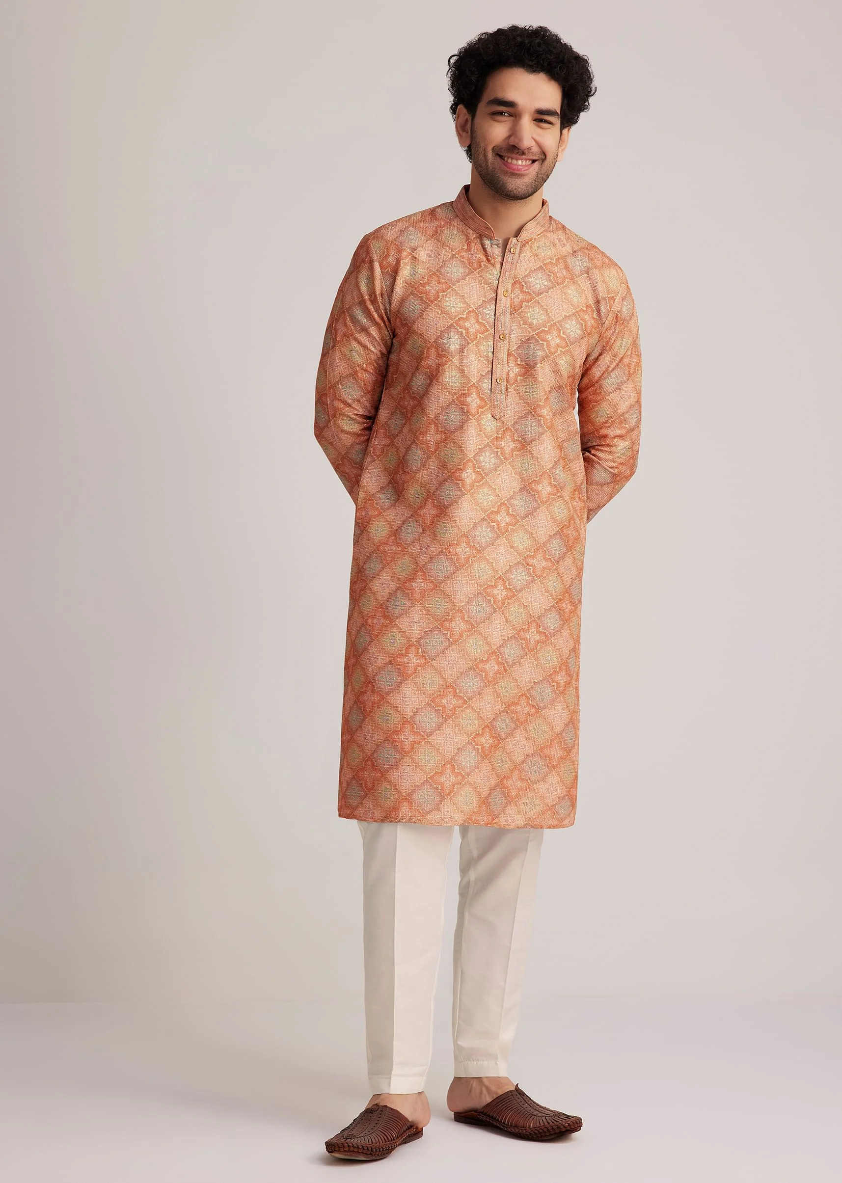 Multicolor Brocade Kurta Set - Image 2