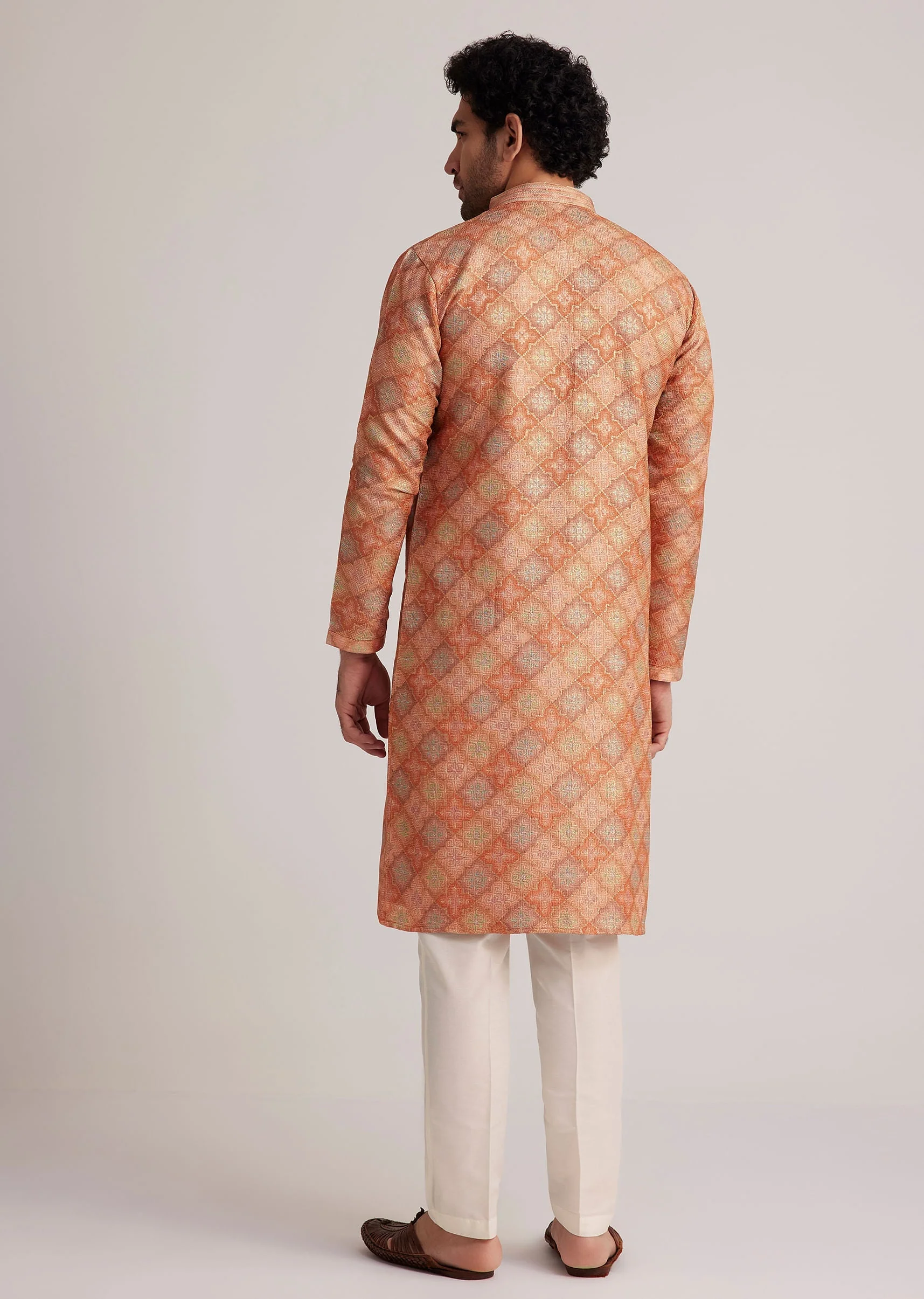 Multicolor Brocade Kurta Set - Image 5