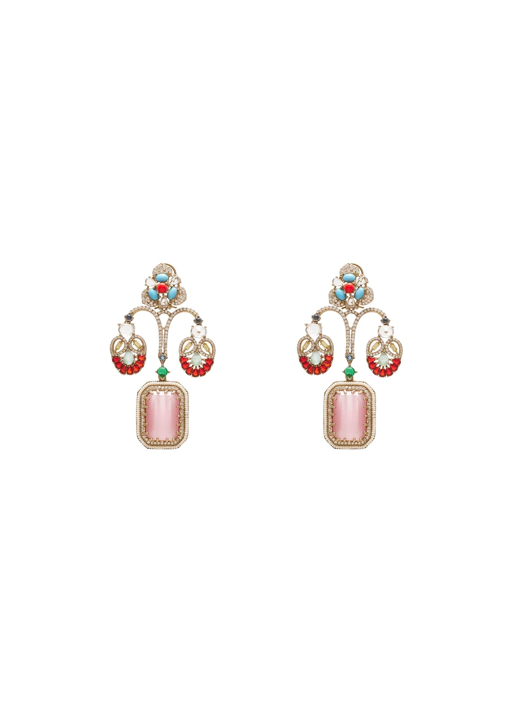 Multicolor Festive Statement Earrings - Image 2