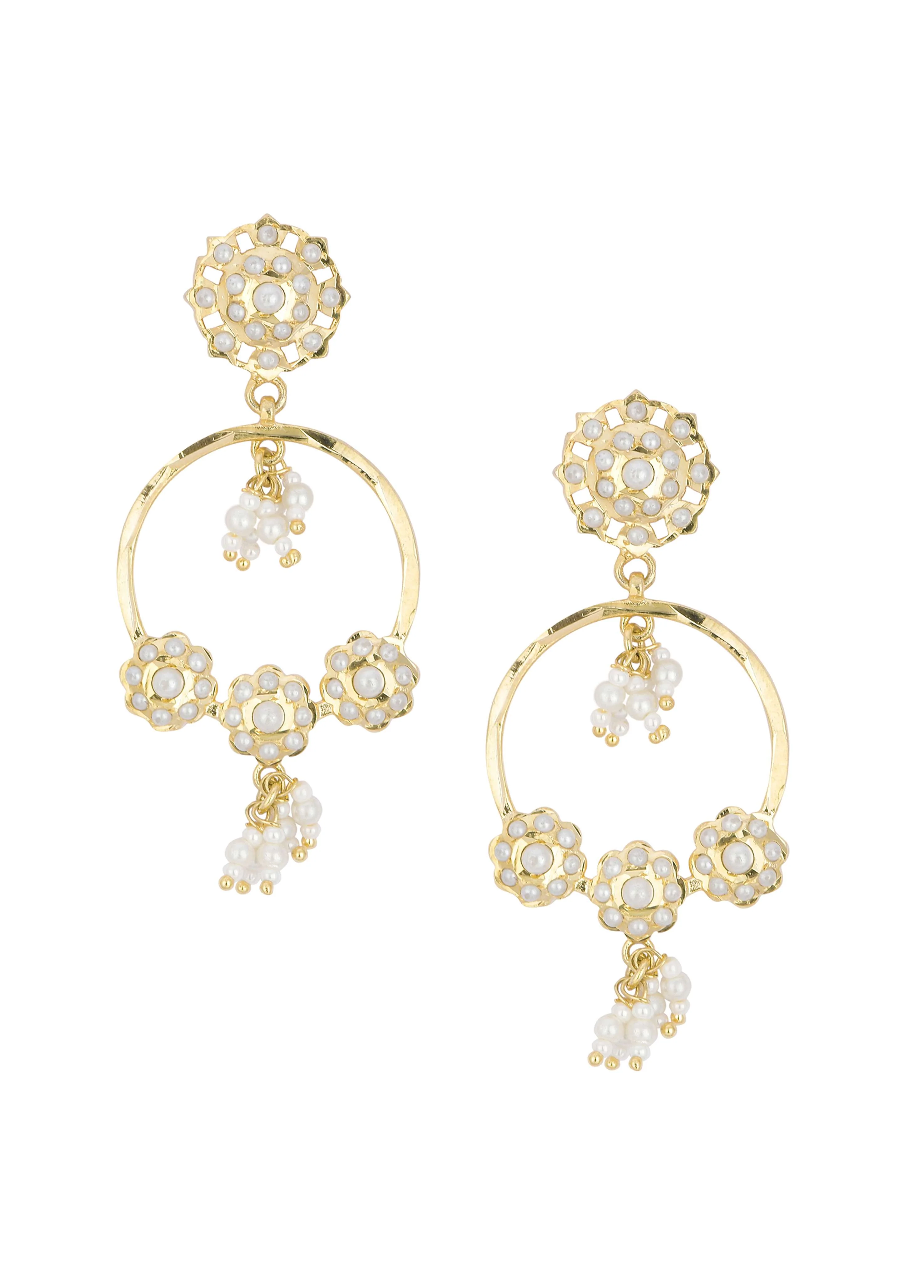 Multicolor Floral Kundan Danglers