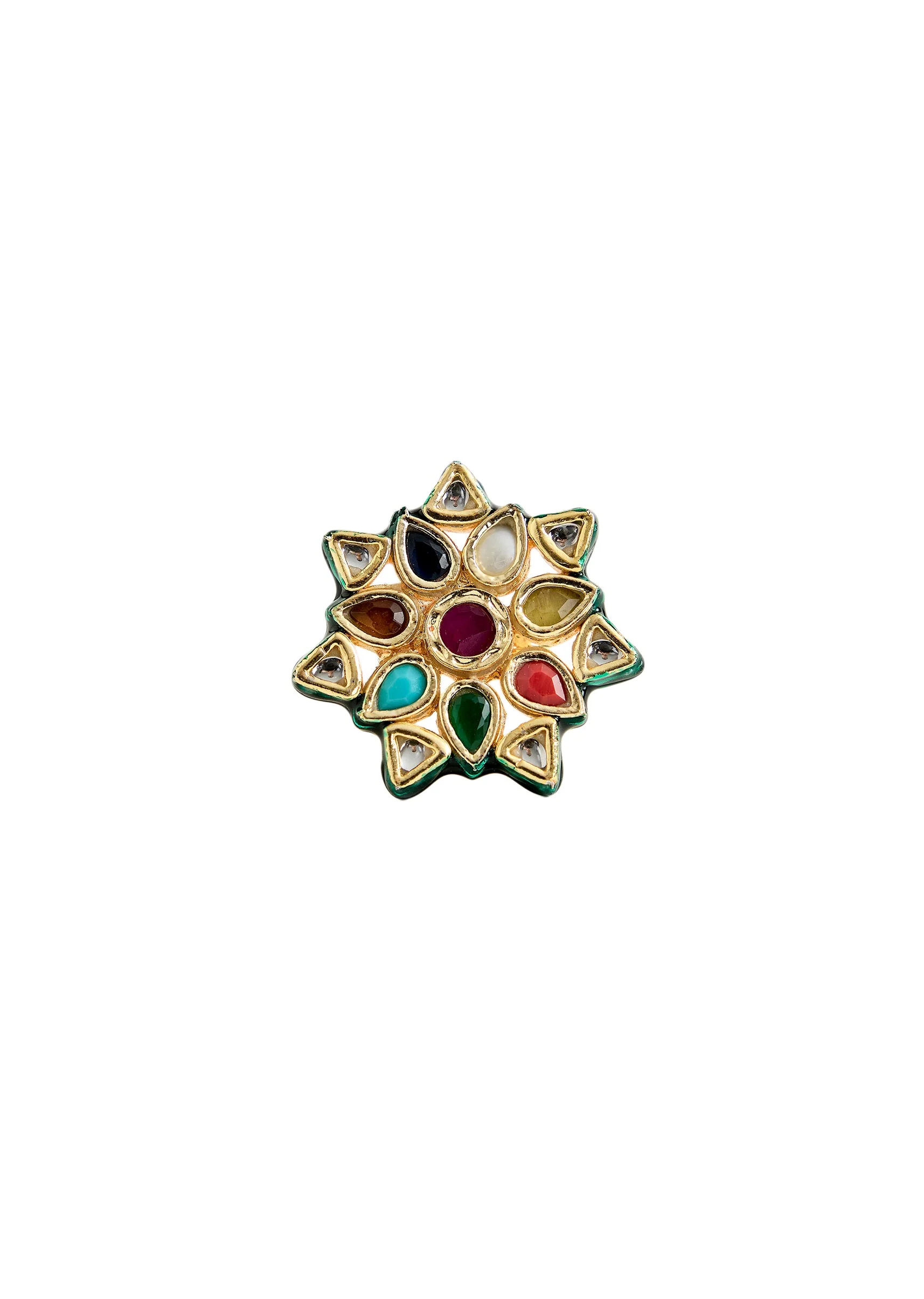 Multicolor Kundan Statement Ring - Image 2