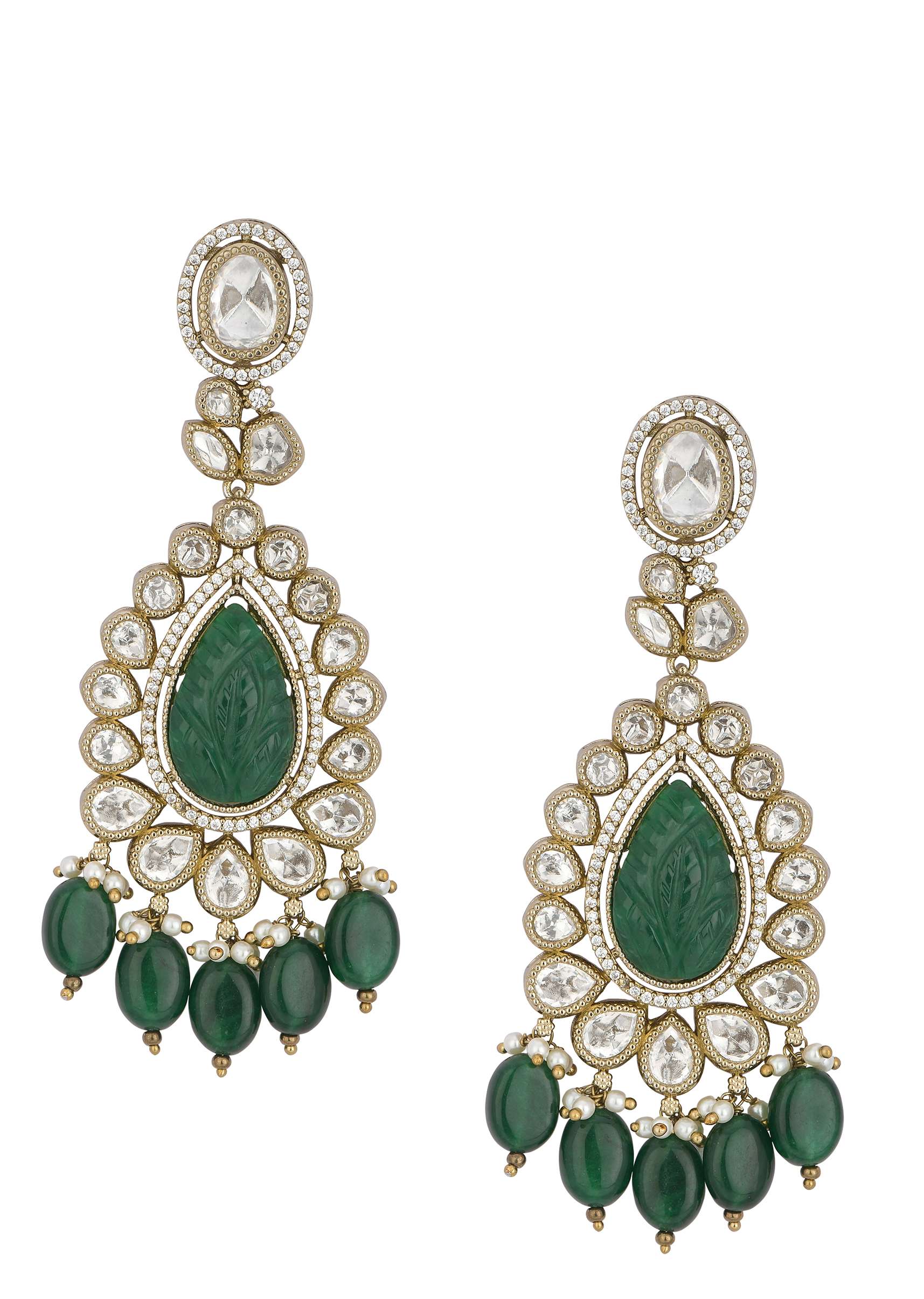 Multicolor Kundan Teardrop Pendant Necklace Set