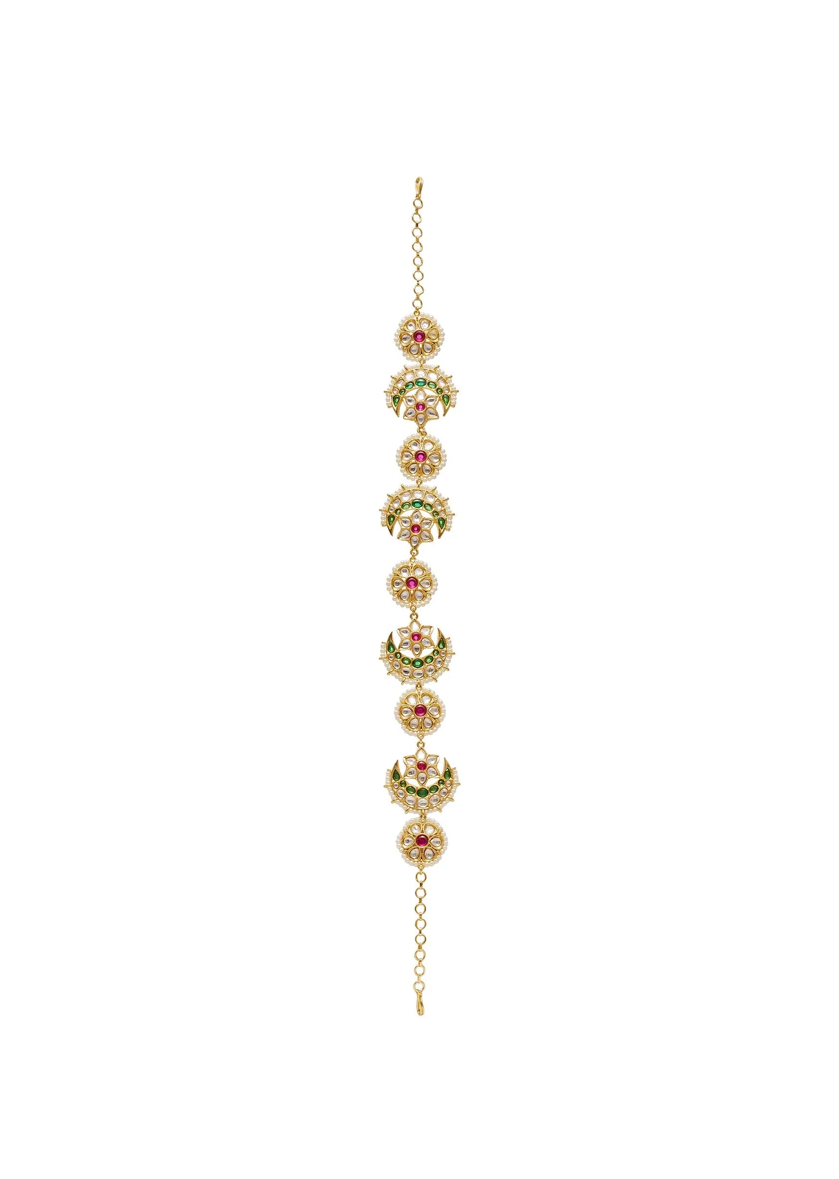 Multicolor Layered Kundan Mathapatti