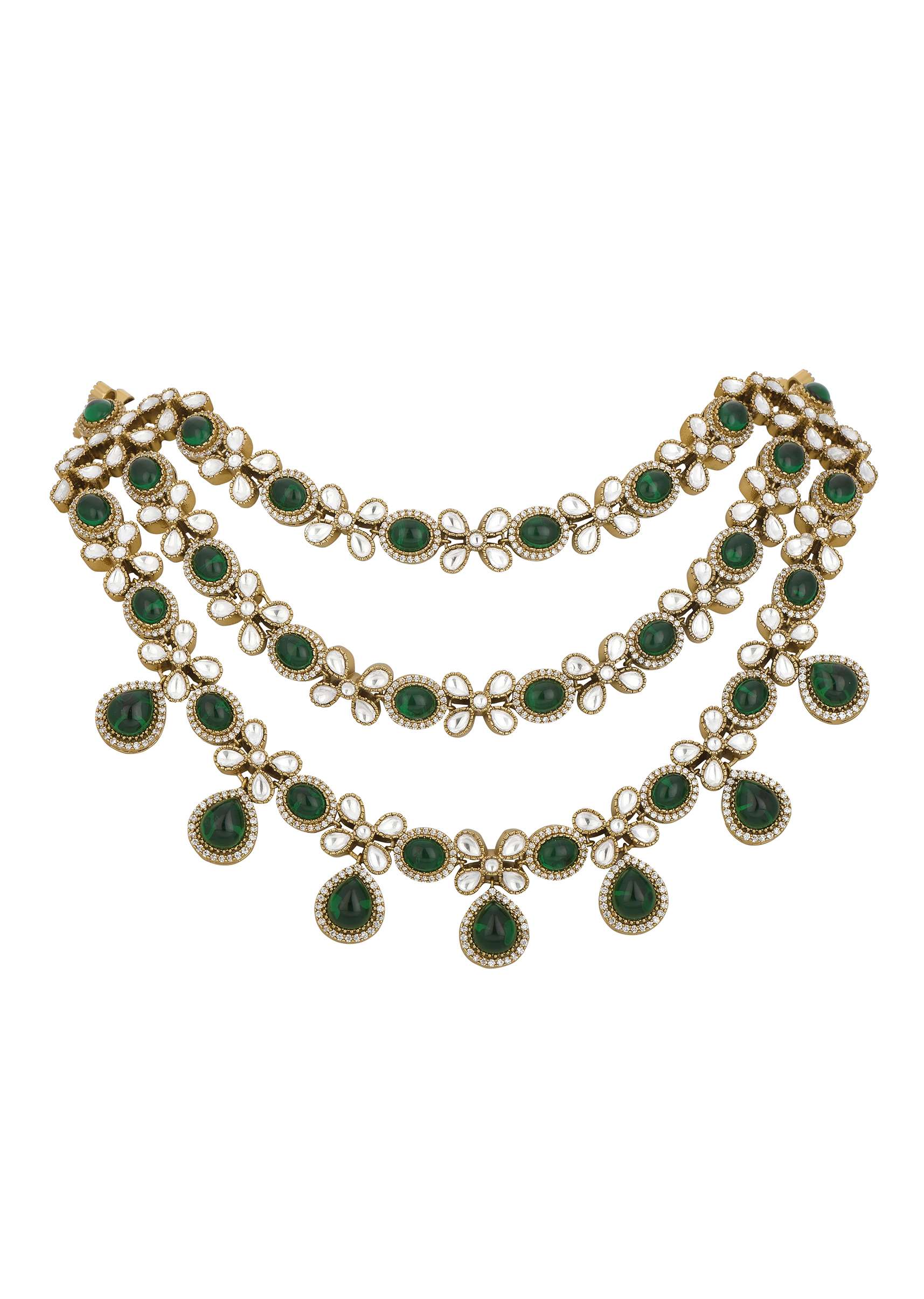 Multicolor Layered Necklace Set With Teardrops - Image 6