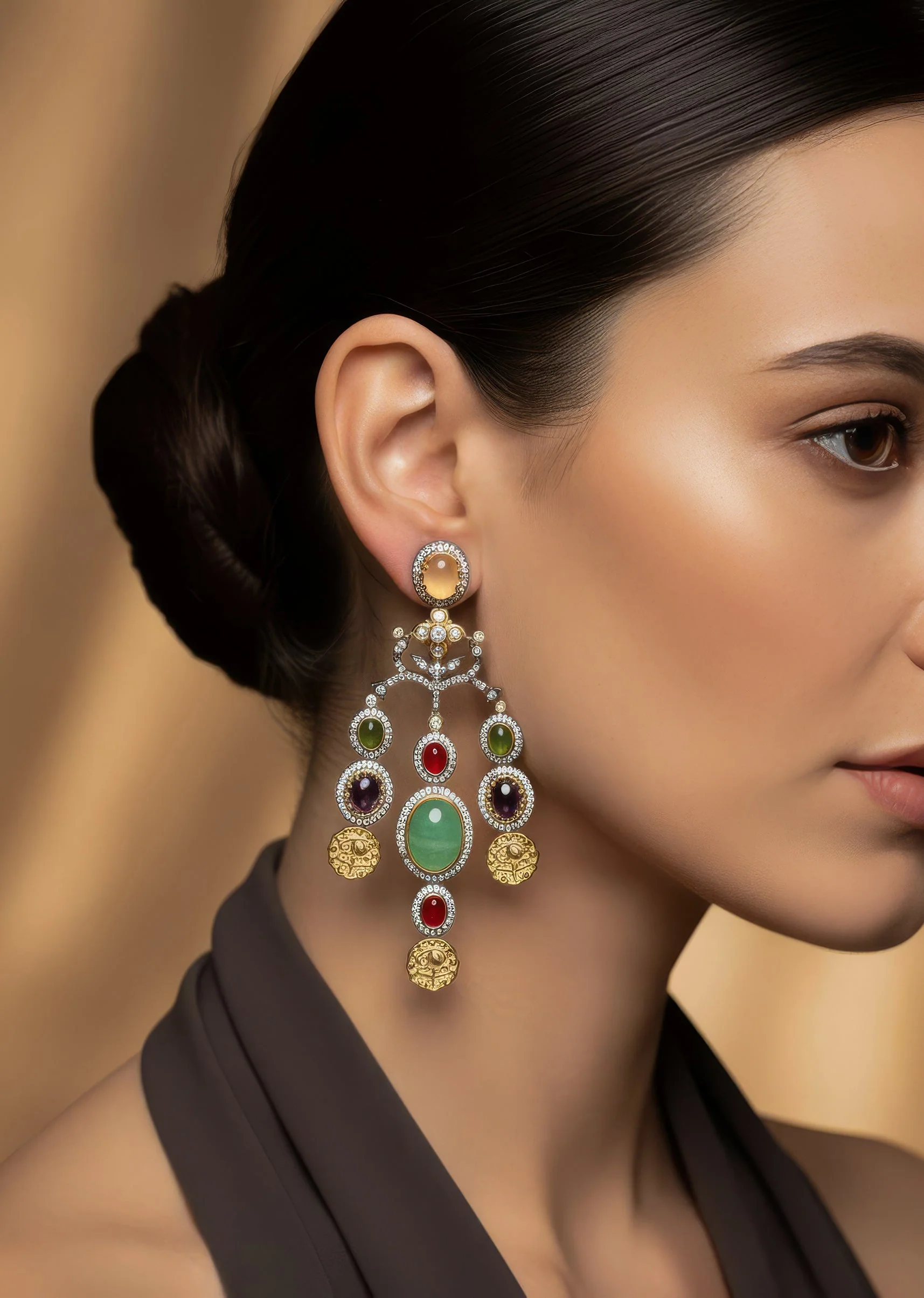 Multicolor Statement Dangler Earrings