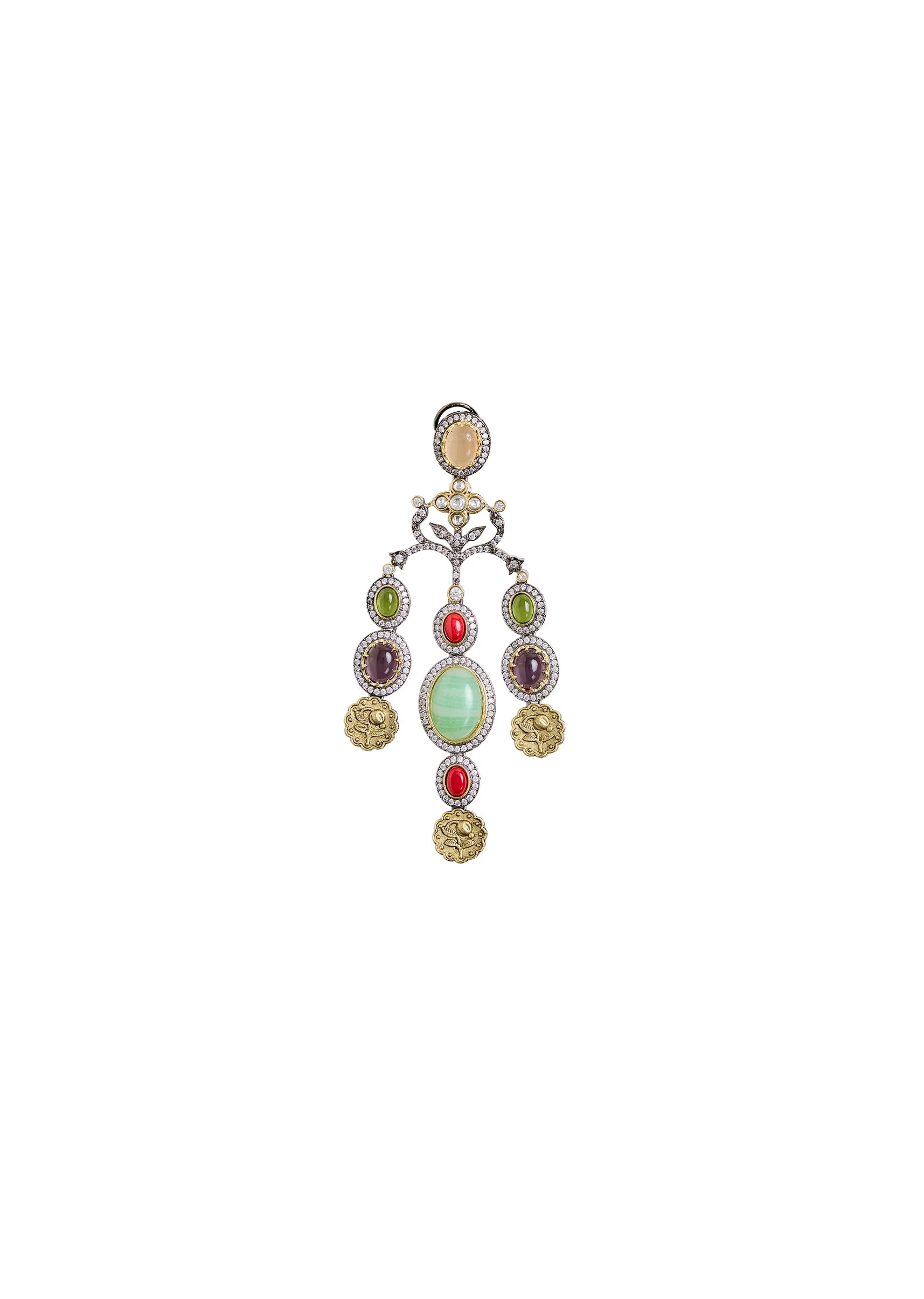 Multicolor Statement Dangler Earrings - Image 3