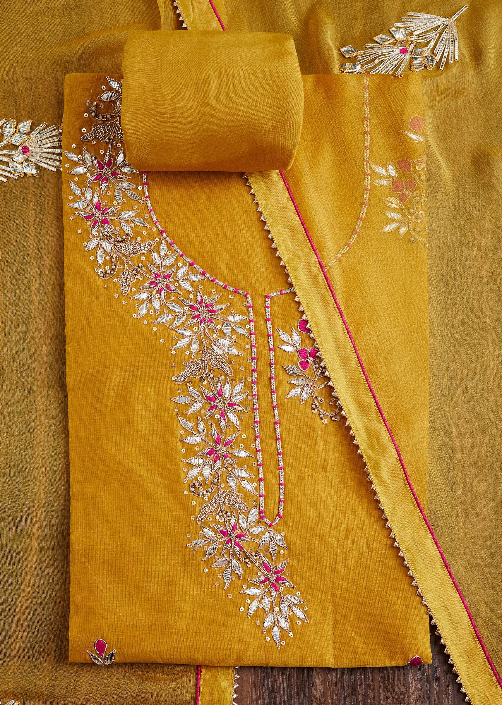 Mustard Organza Suit