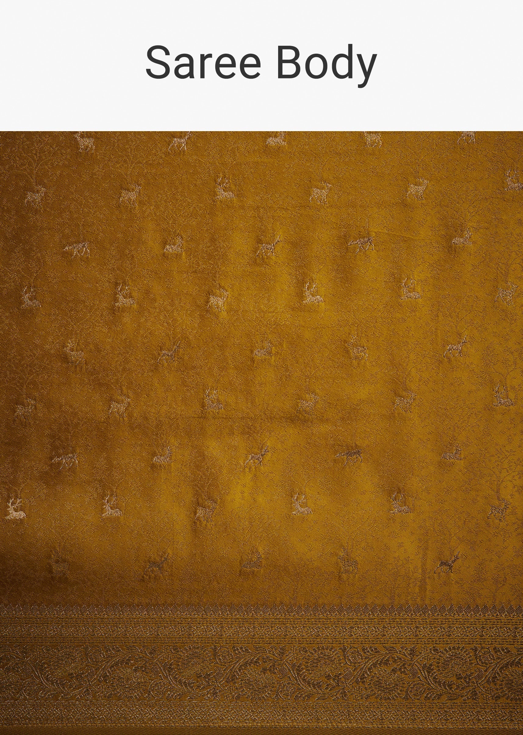 Mustard Yellow Dola Silk Saree With Woven Patterns - Image 10