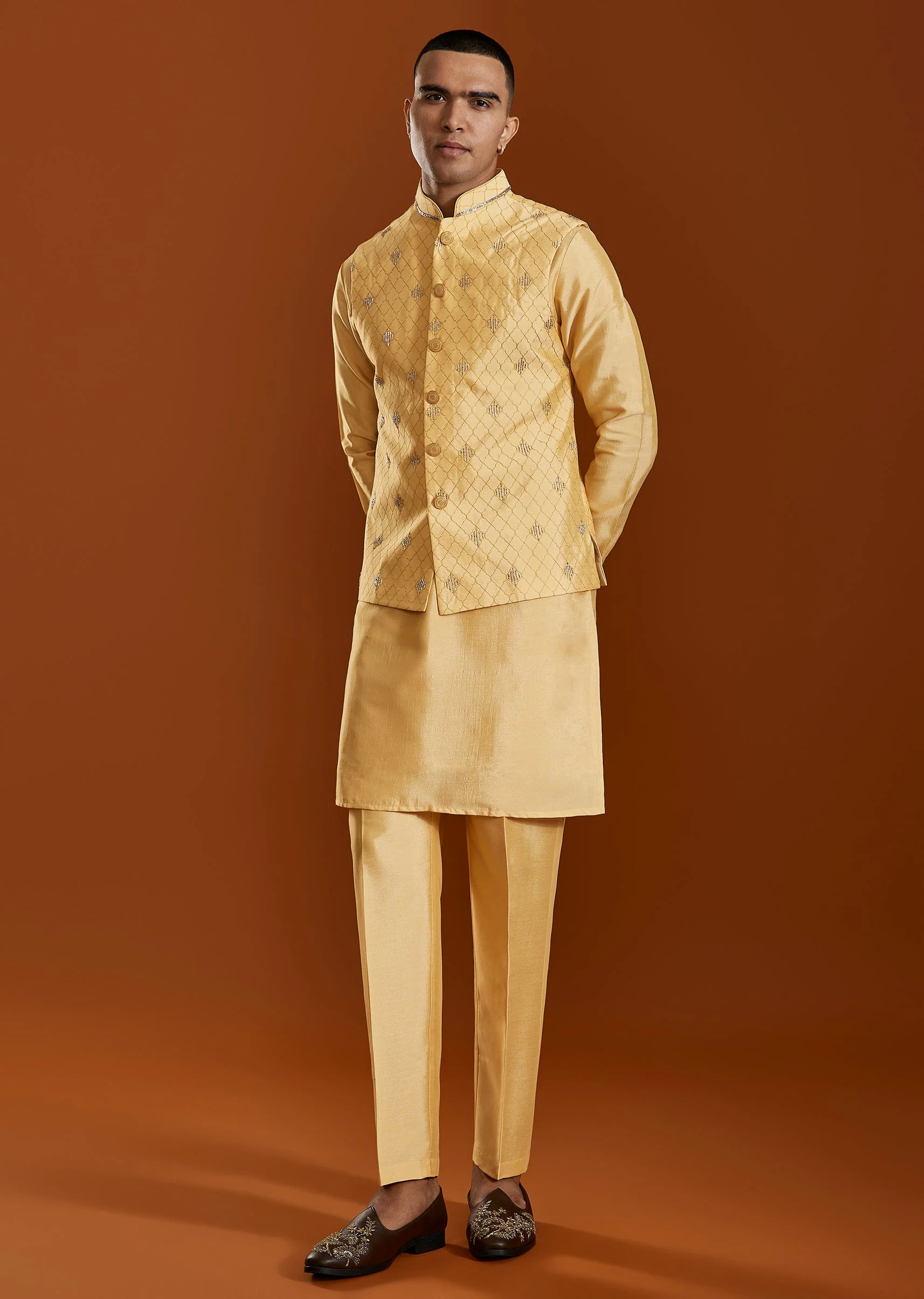 Mustard Yellow Kurta Jacket Set
