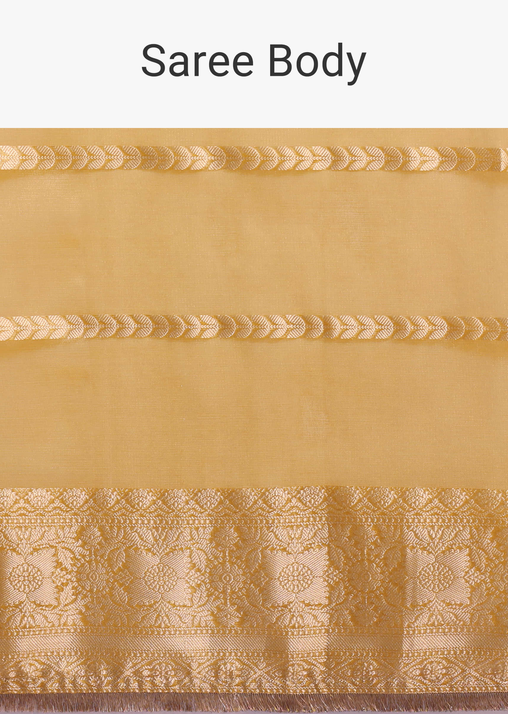 Mustard Yellow Zari Woven Chanderi Saree With Unstitched Blouse - Image 10