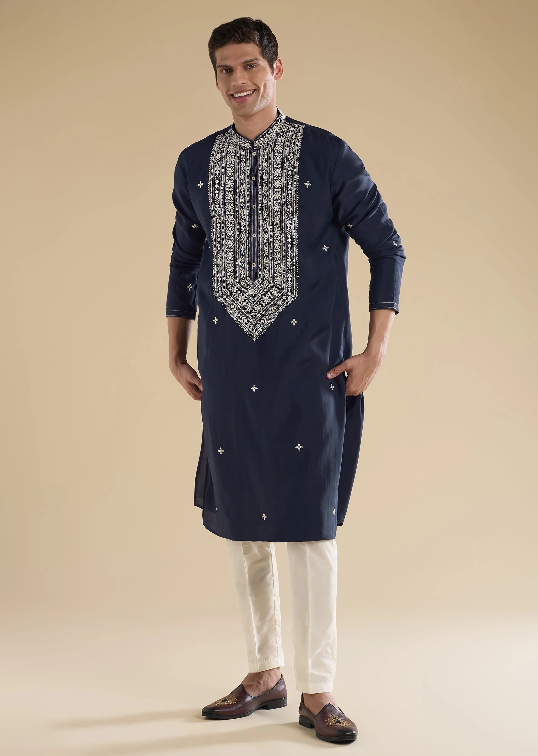 Navy Blue Classic Kurta Set
