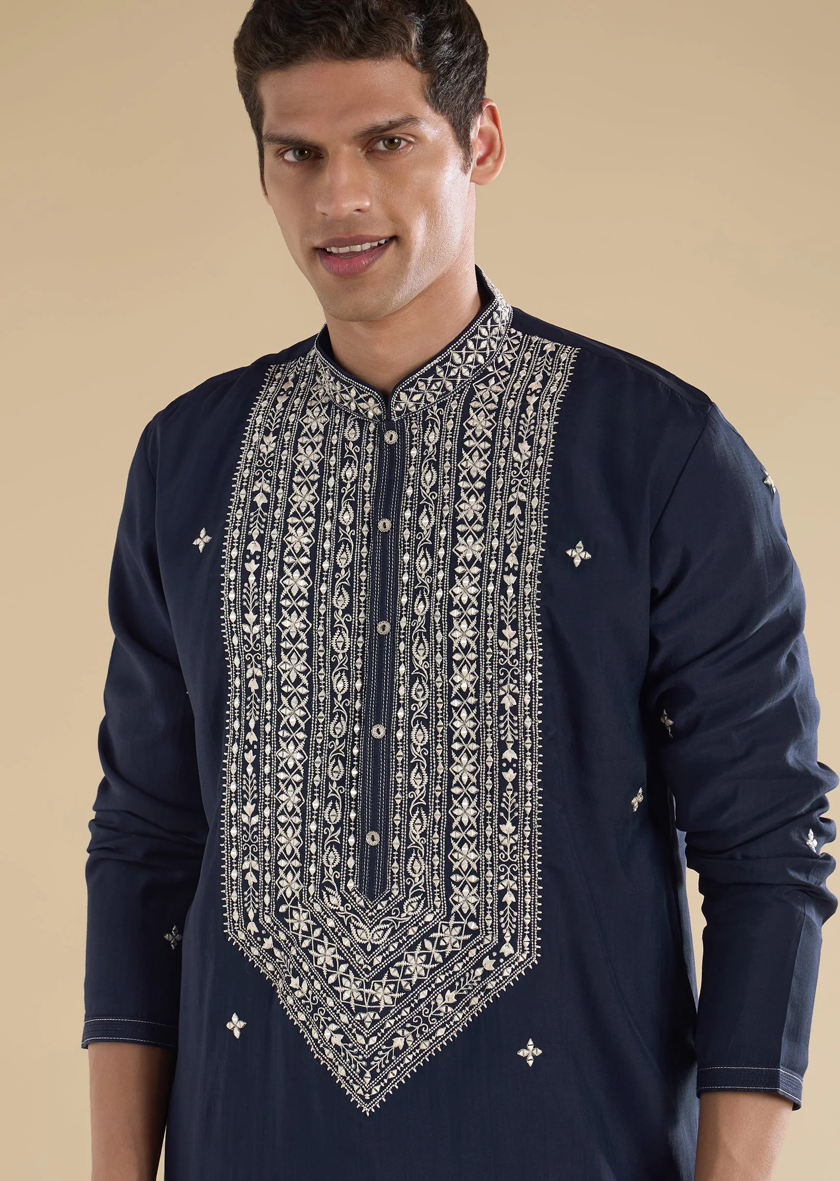 Navy Blue Classic Kurta Set - Image 2