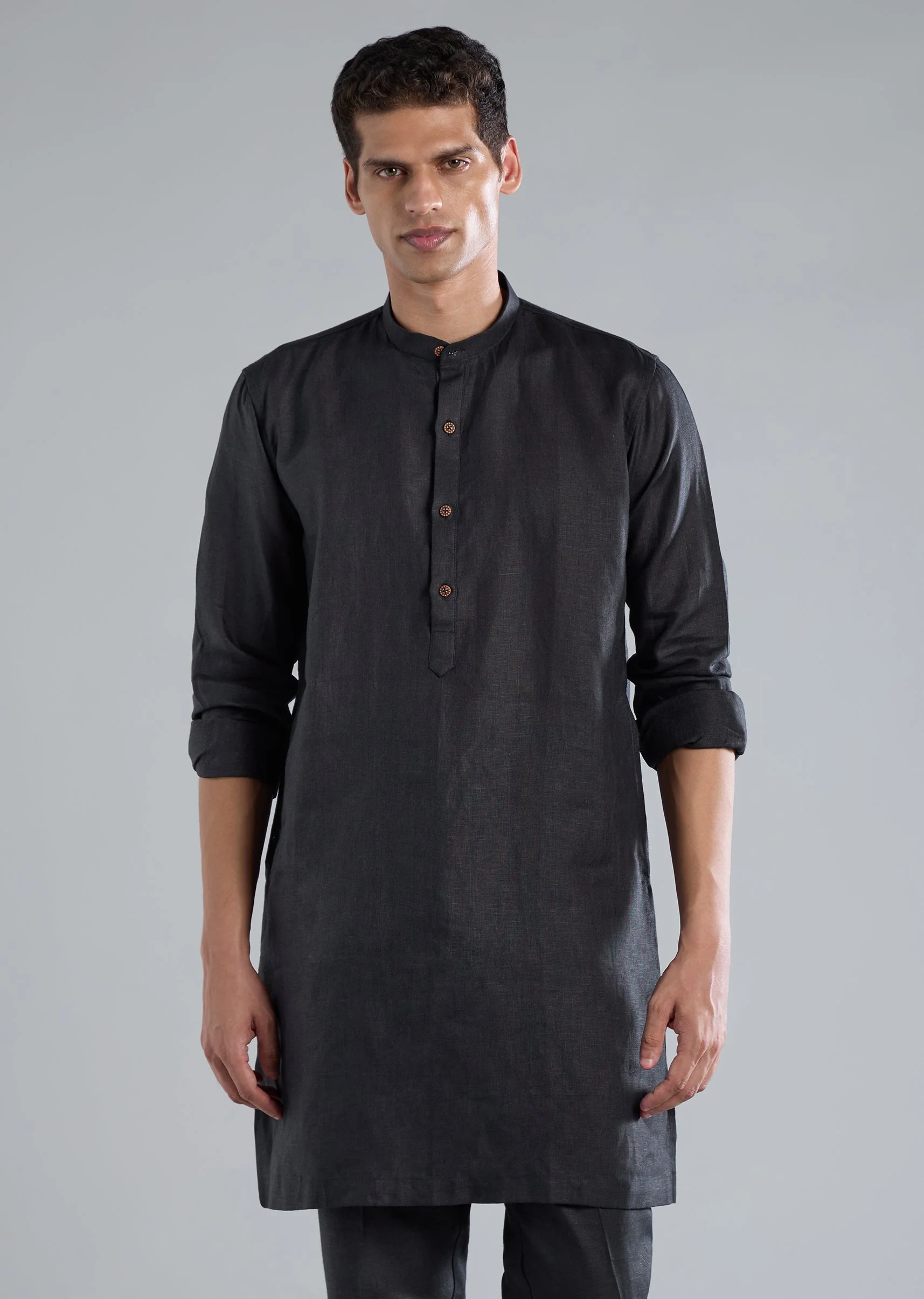 Navy Blue Kurta Jacket Set With Zardosi Hand Work - Image 6