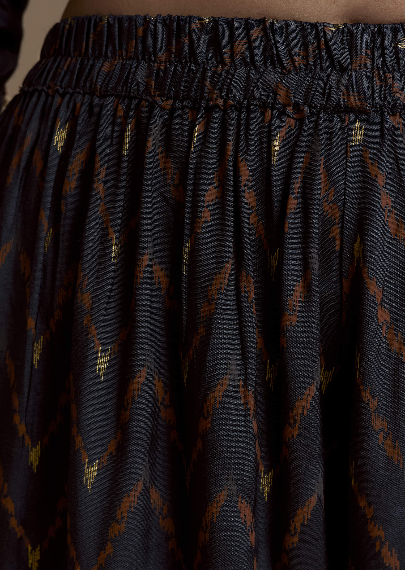 Navy Blue Printed Cotton Kurta and Palazzo Set - Image 6