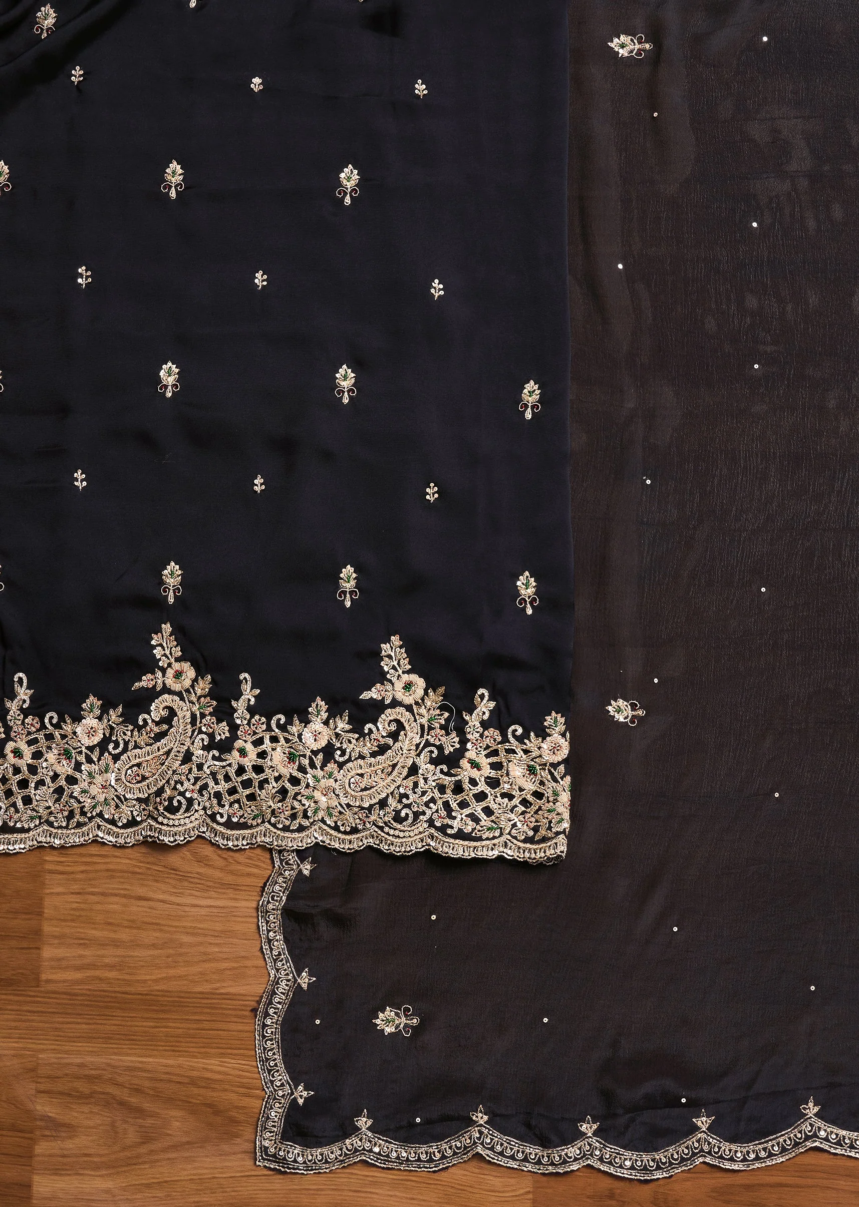 Navy Blue Satin Suit - Image 2