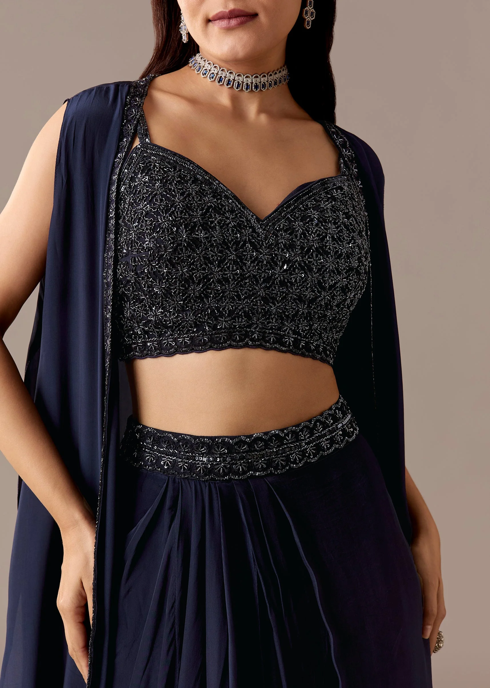Navy Jacket Skirt Set - Image 2