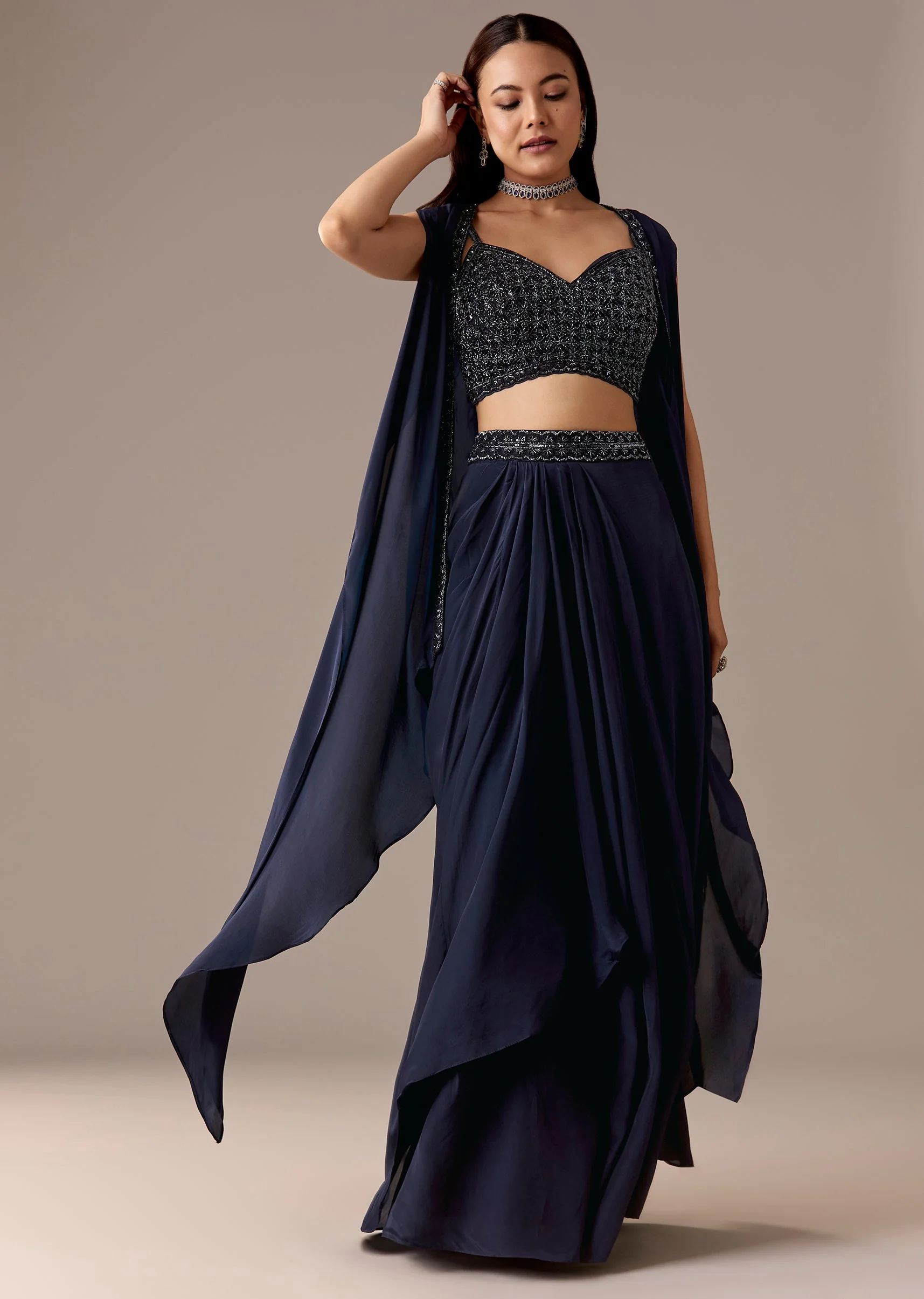 Navy Jacket Skirt Set - Image 3