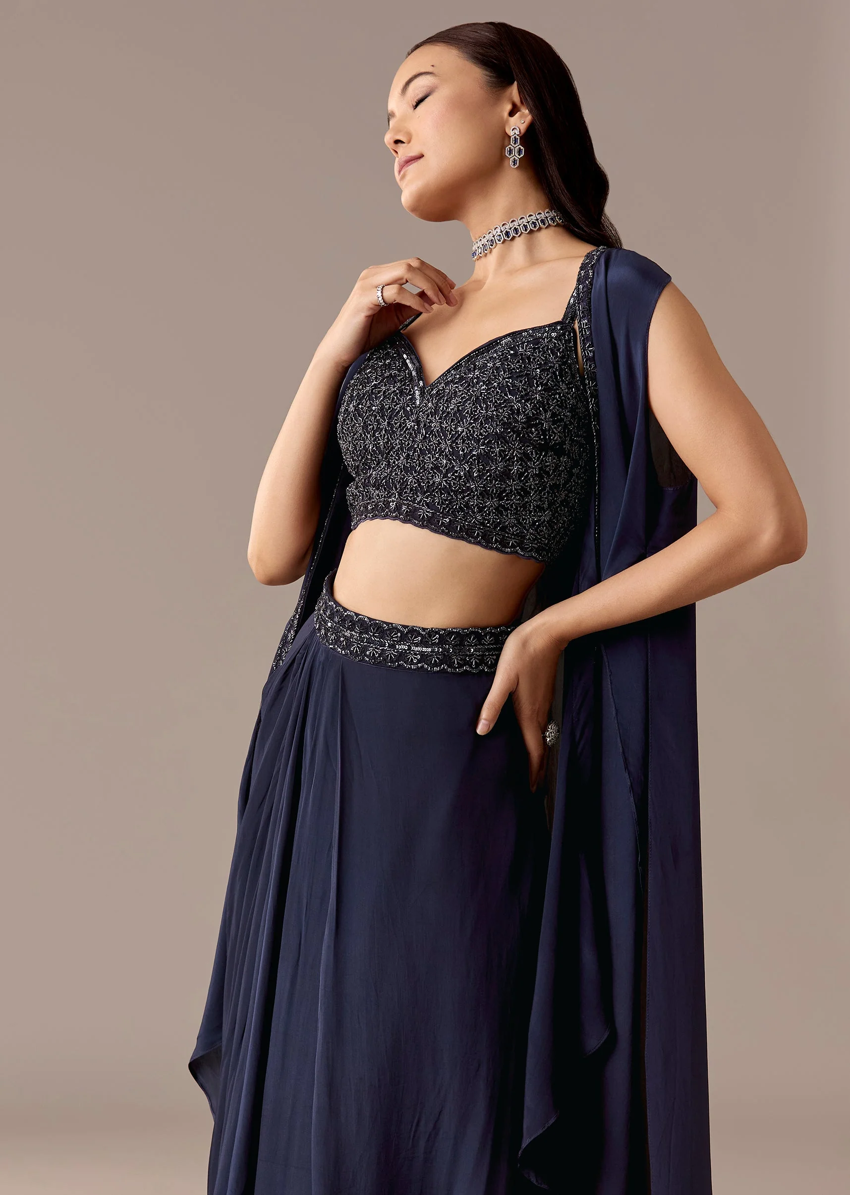 Navy Jacket Skirt Set - Image 4