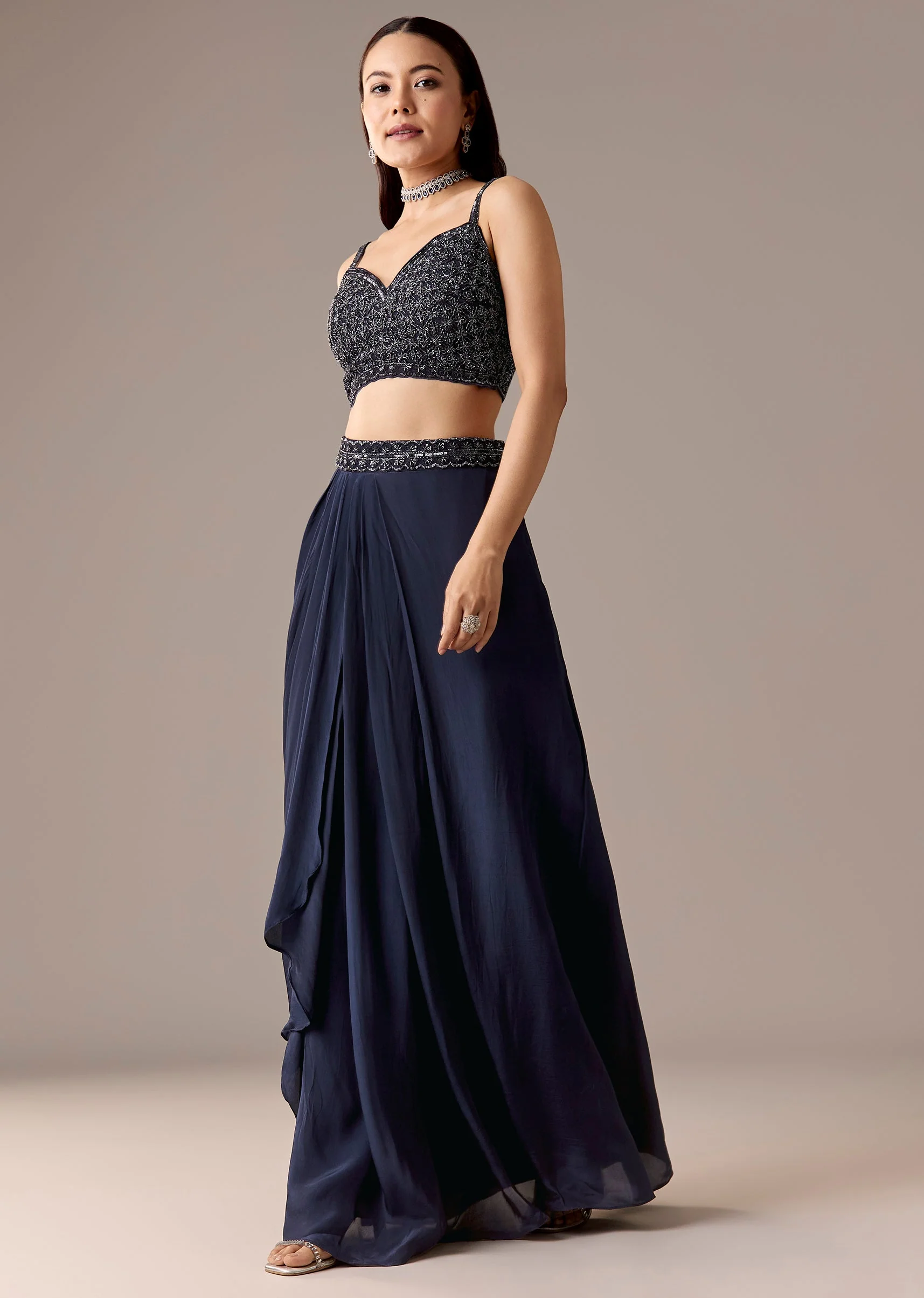 Navy Jacket Skirt Set - Image 6