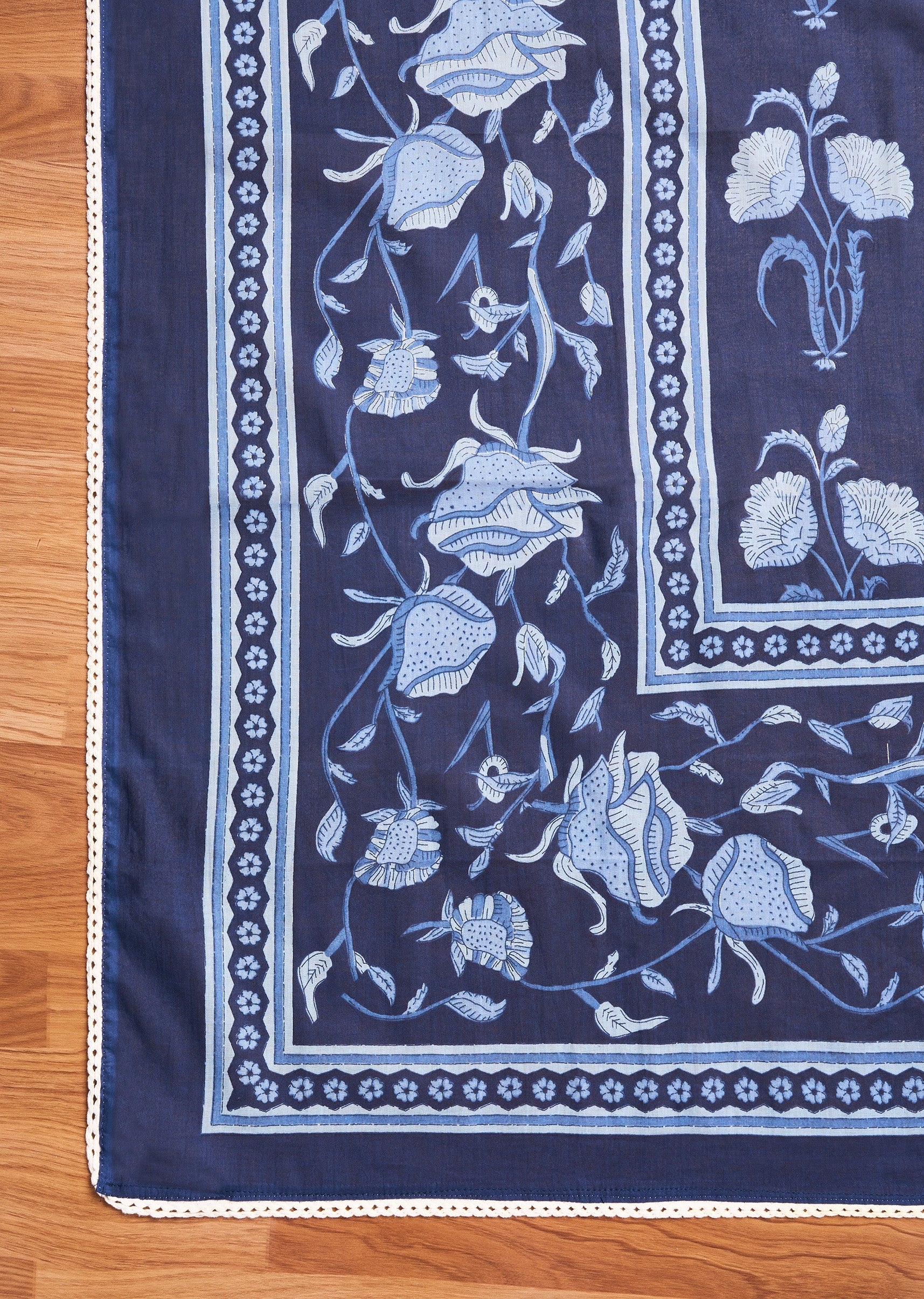 Ocean Blue Cotton Unstitched Suit Set - Image 4