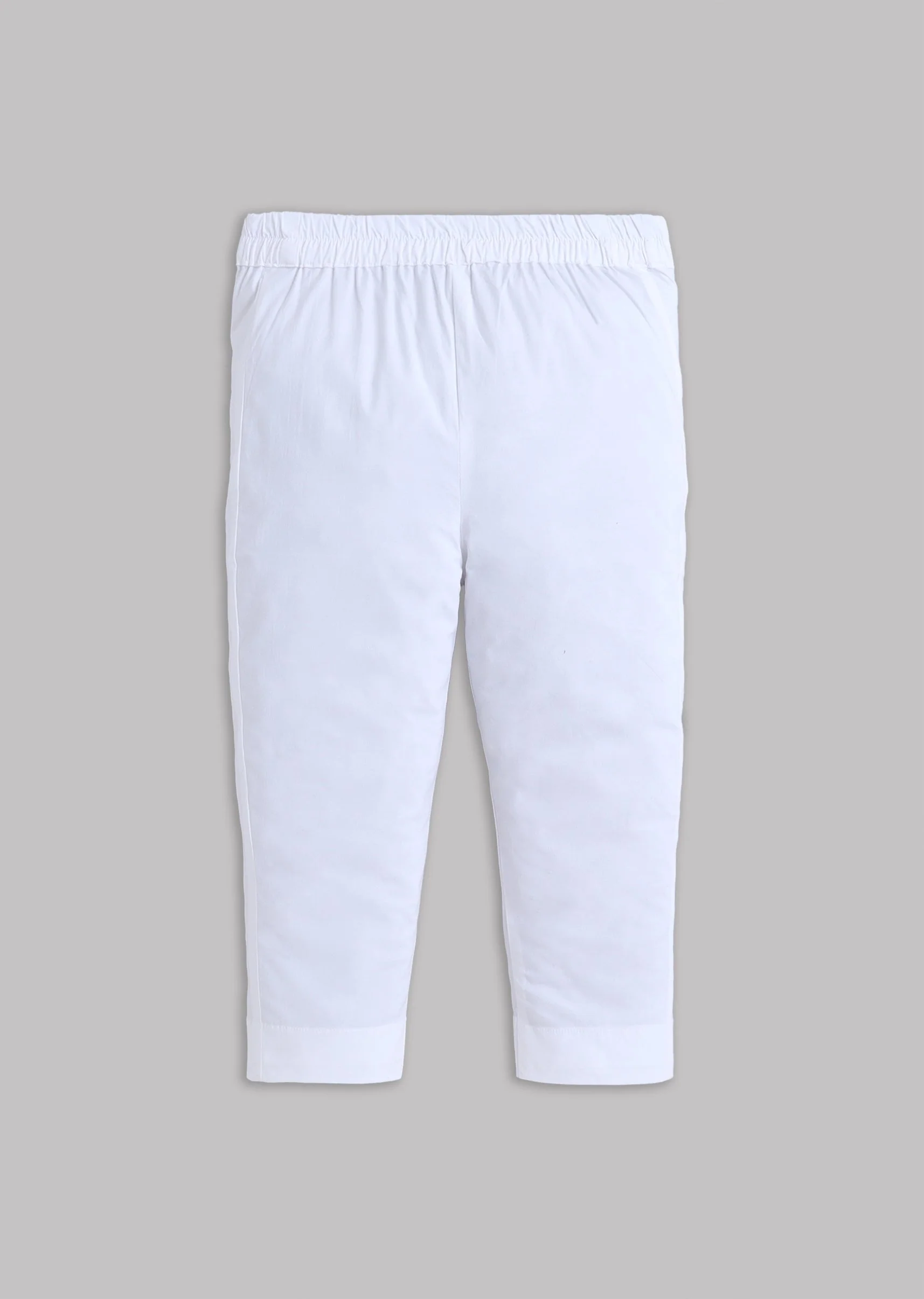 Off White Cotton Lurex Kurta Set With Multicolor Neck Detail - Image 6