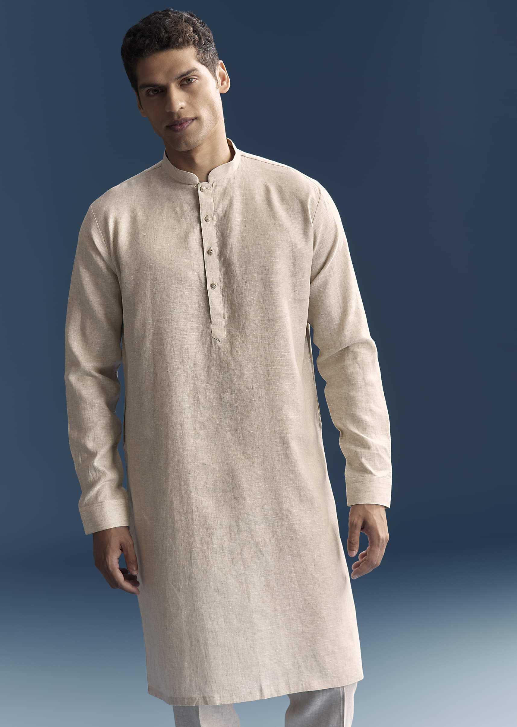 Off White Kurta Jacket Set For Men With Resham Work - Image 6