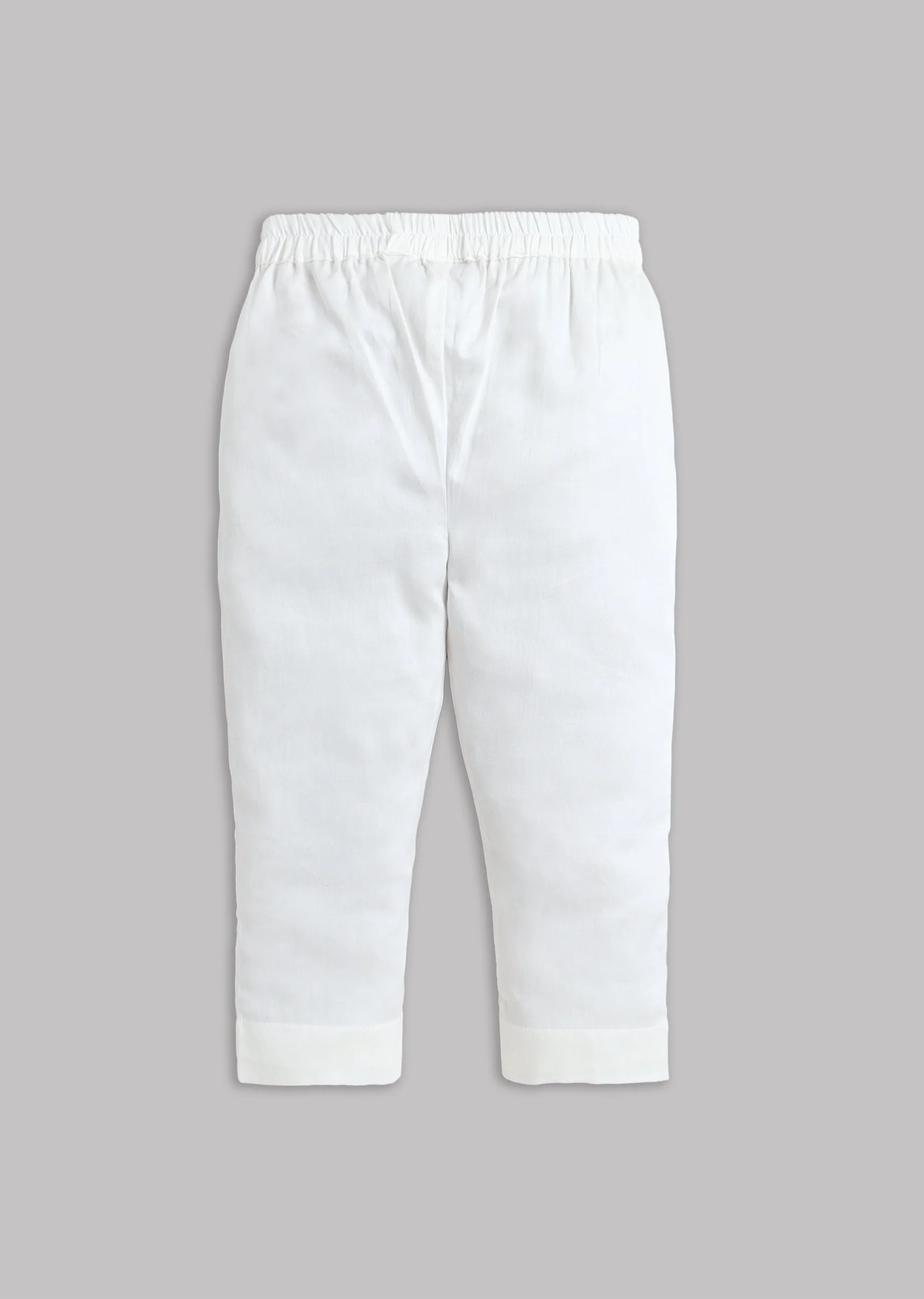 Off White Kurta Pant Set With Peacock Feather Embroidered Jacket - Image 9