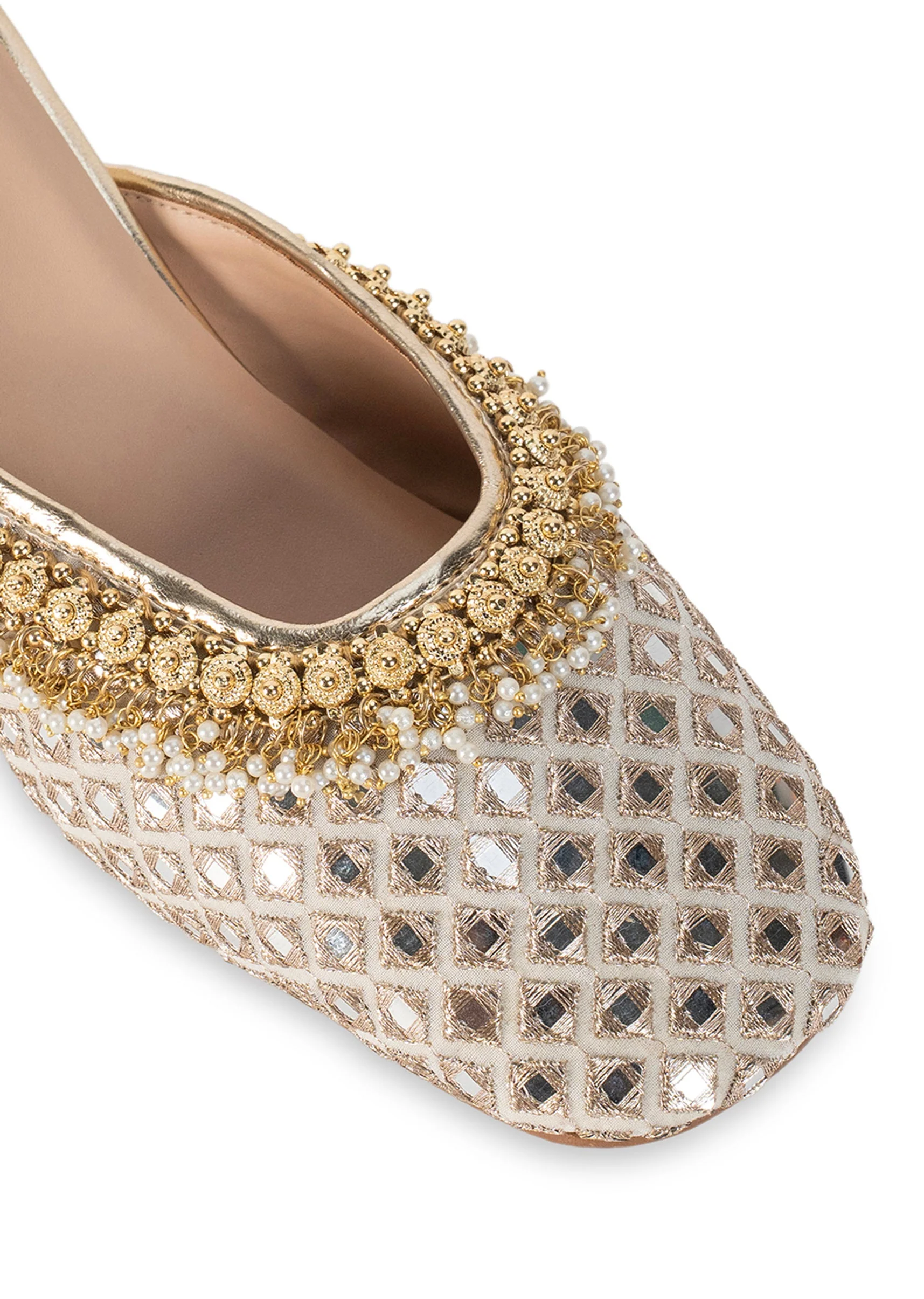 Off-White Mirror Embellished Mules - Image 3