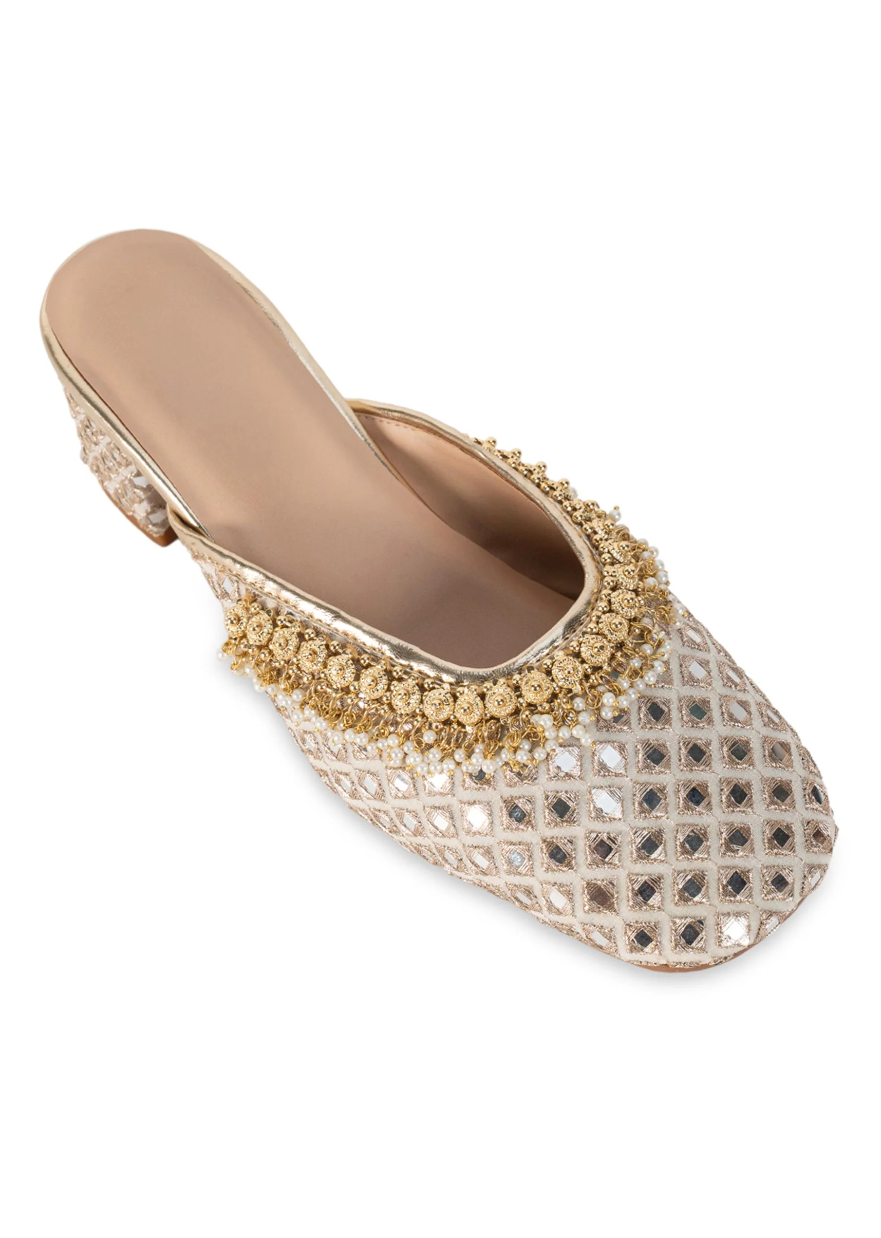 Off-White Mirror Embellished Mules - Image 5