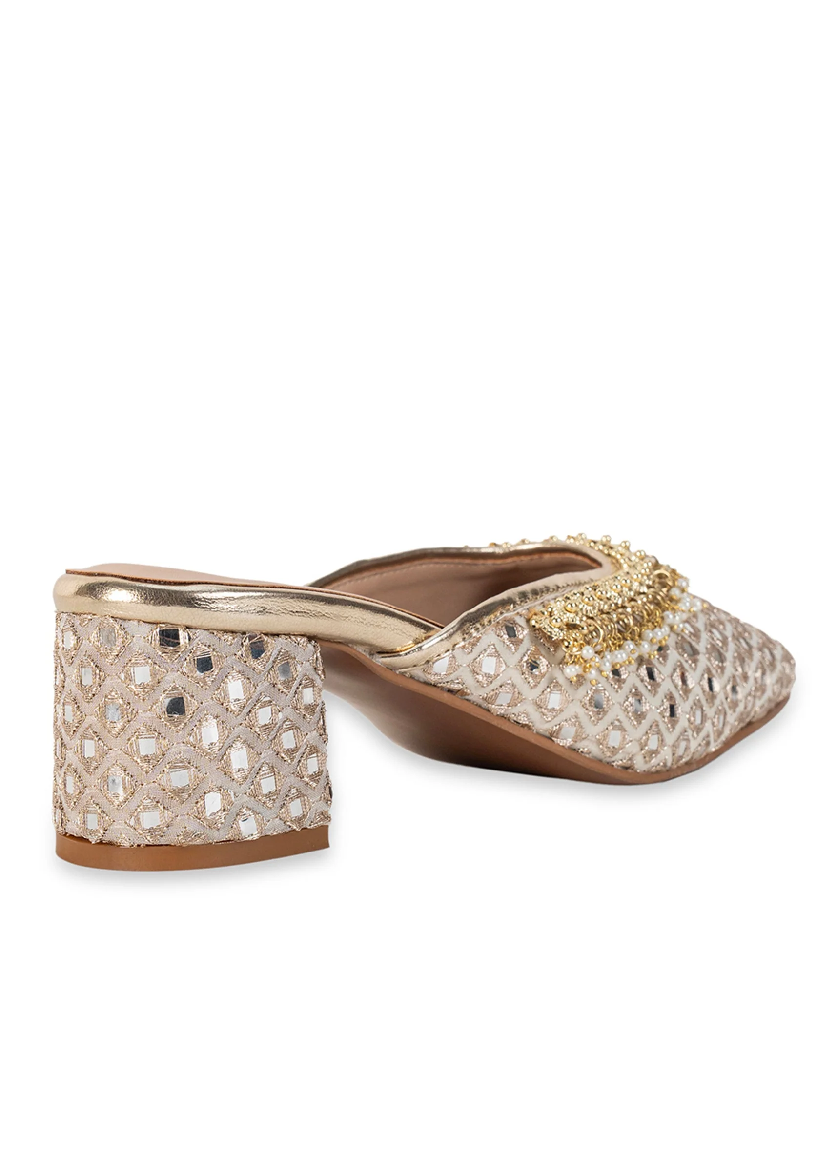 Off-White Mirror Embellished Mules - Image 6