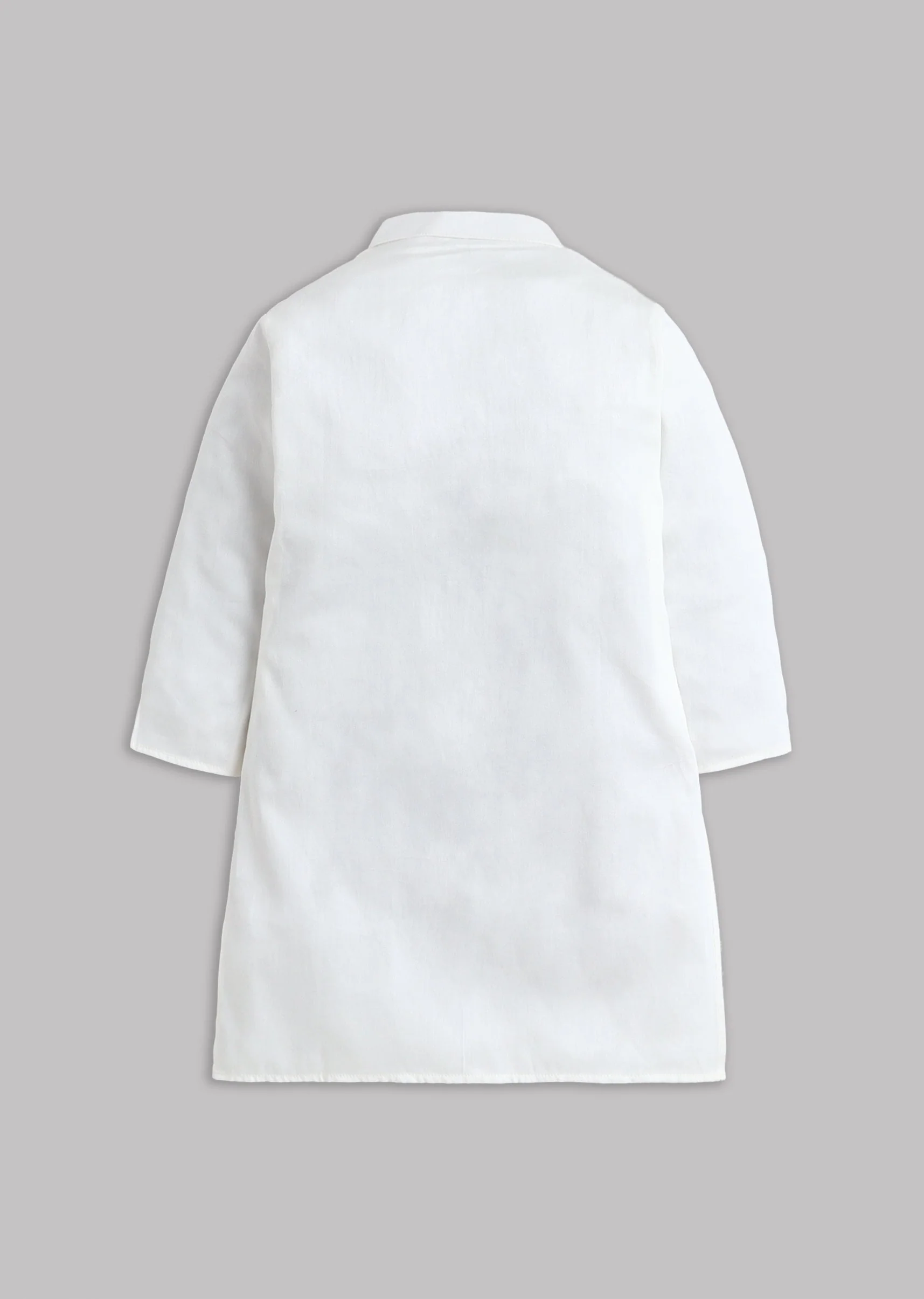 Off White Nehru Jacket Set With Bird Embroidery - Image 3