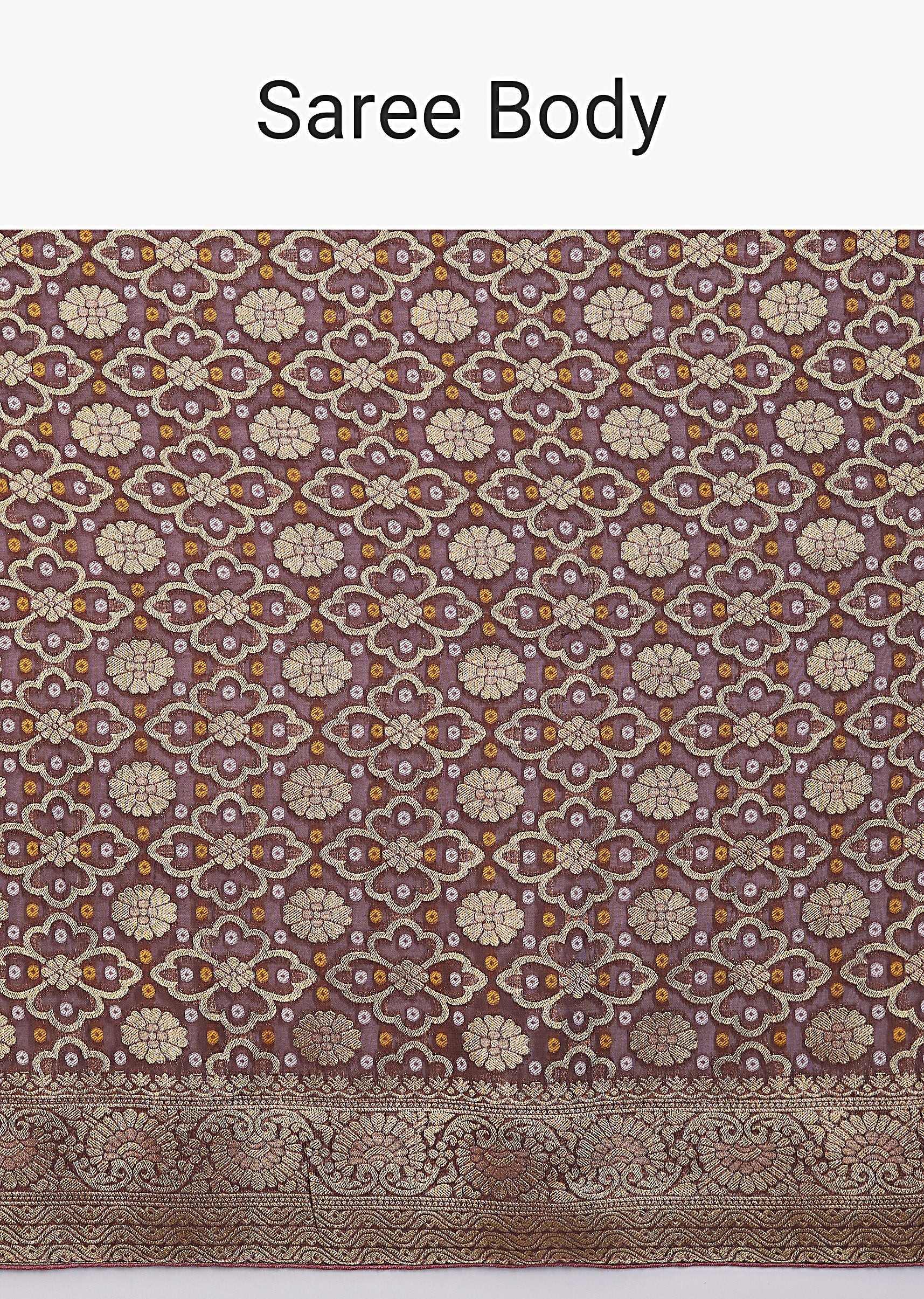 Onion Pink Khaddi Georgette Bandhani Saree - Image 9