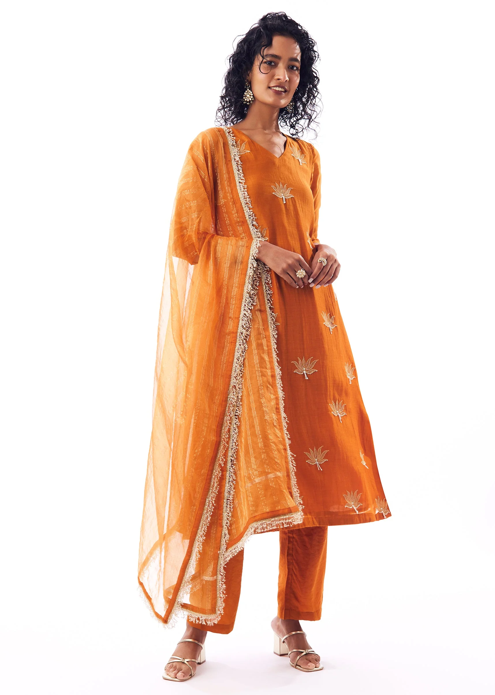 Orange Anarkali Suit - Image 3