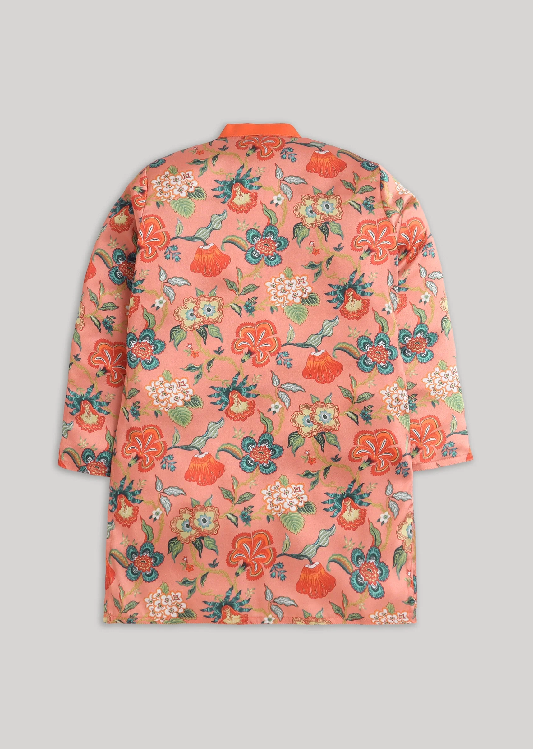 Orange And White Kids Kurta Set - Image 4